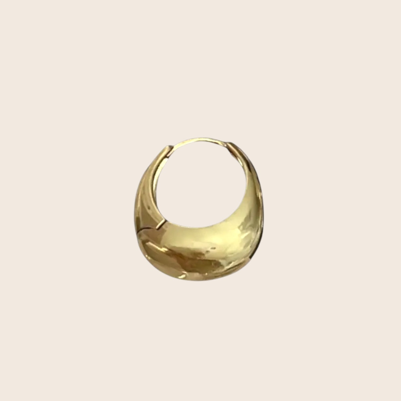 Boucle d'oreille épaisse monobloc – minimaliste, en argent 925, plaqué or