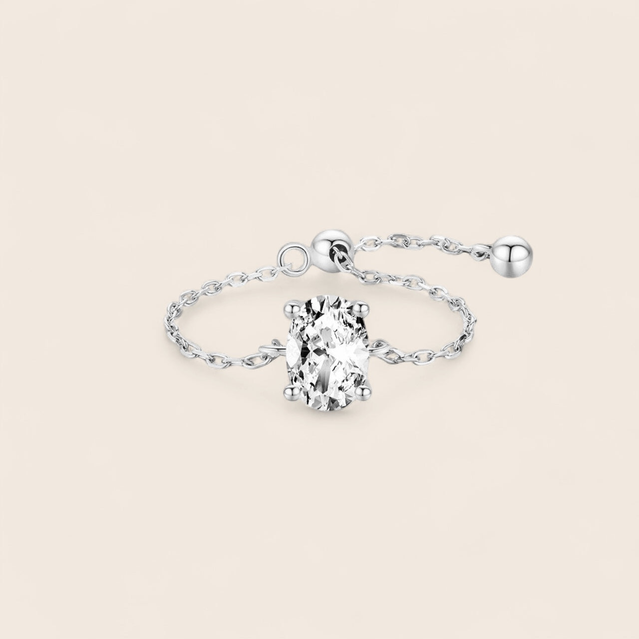 Zirkonia Charm-Ring – Größenverstellbar aus vergoldetem 925er 18K Silber