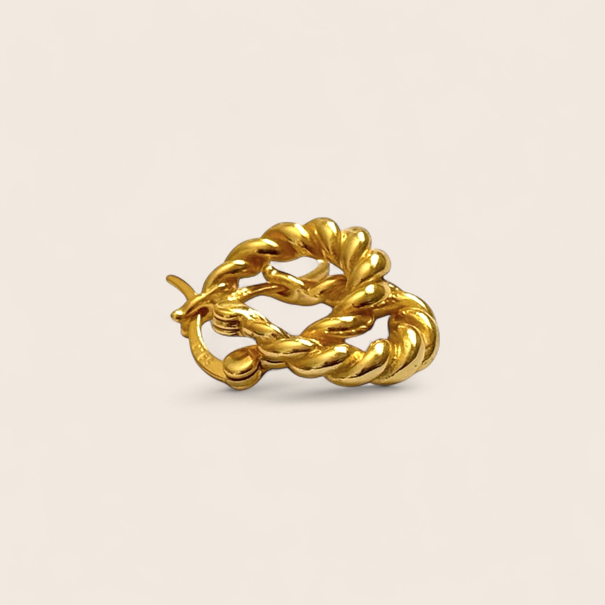 Mini Twisted Croissant U-förmige Creolen minimalistisch, aus 925er Silber 14K vergoldet