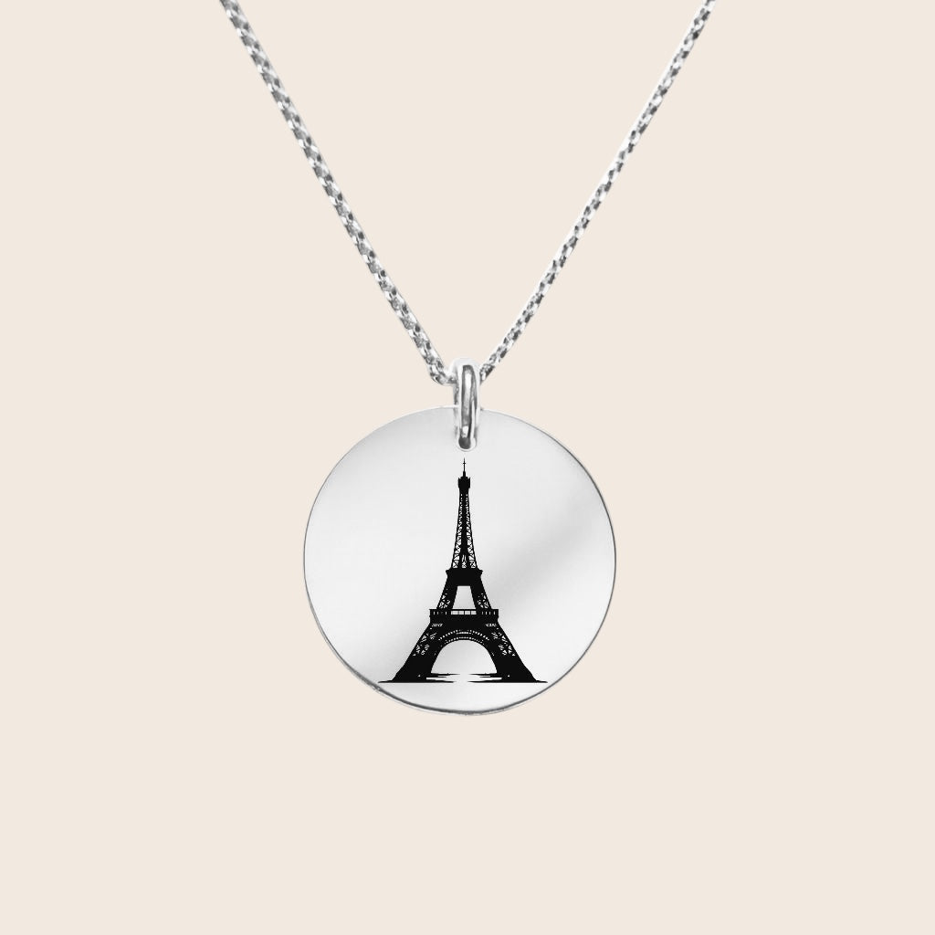 Heimat Schmuck – Eiffelturm Anhänger – Pariser Symbol & Zeichen der Verbundenheit mit Frankreich – 925 Silber & 18K Vergoldet