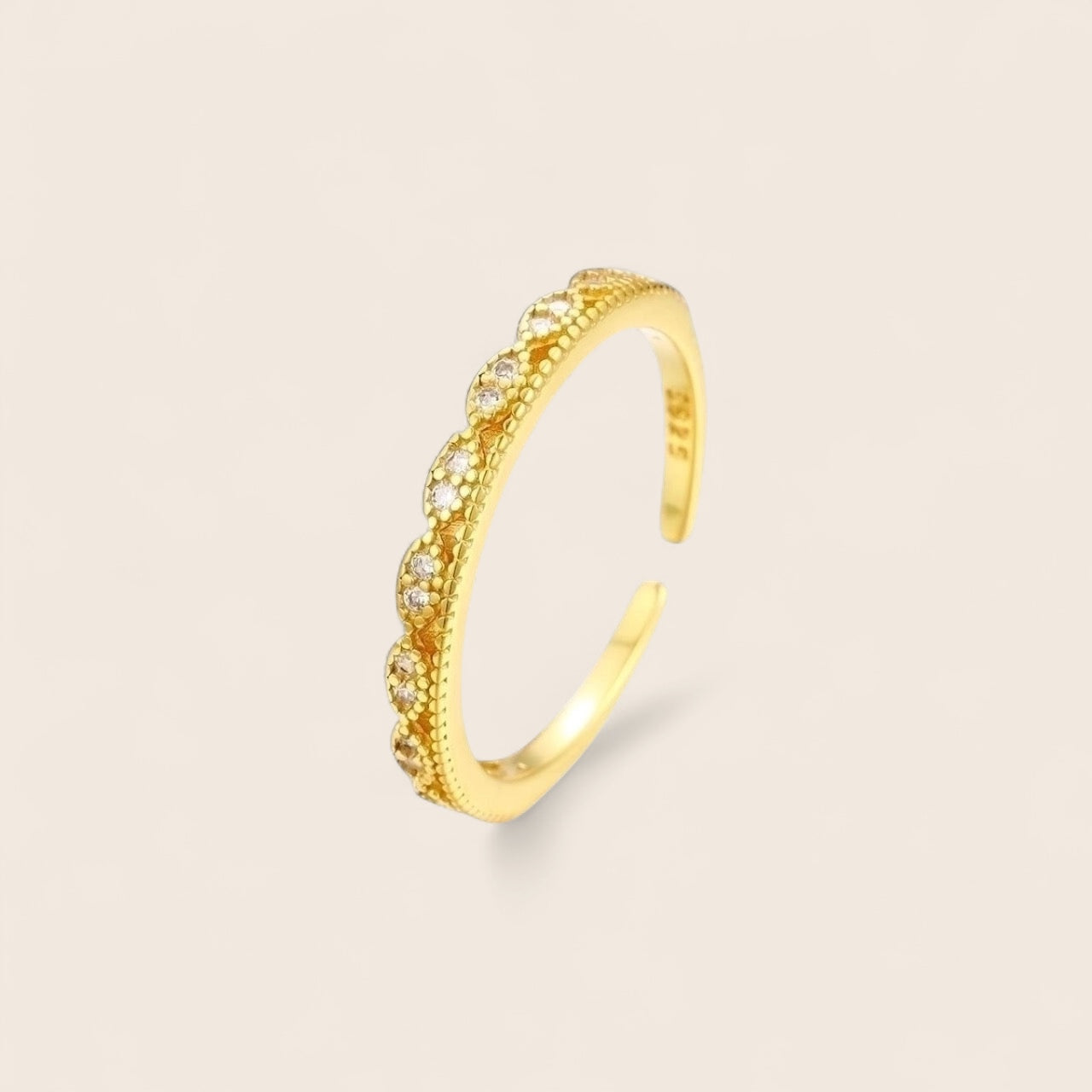 Zirkonia Glow – eleganter Ring aus 925 Silber 18K vergoldet