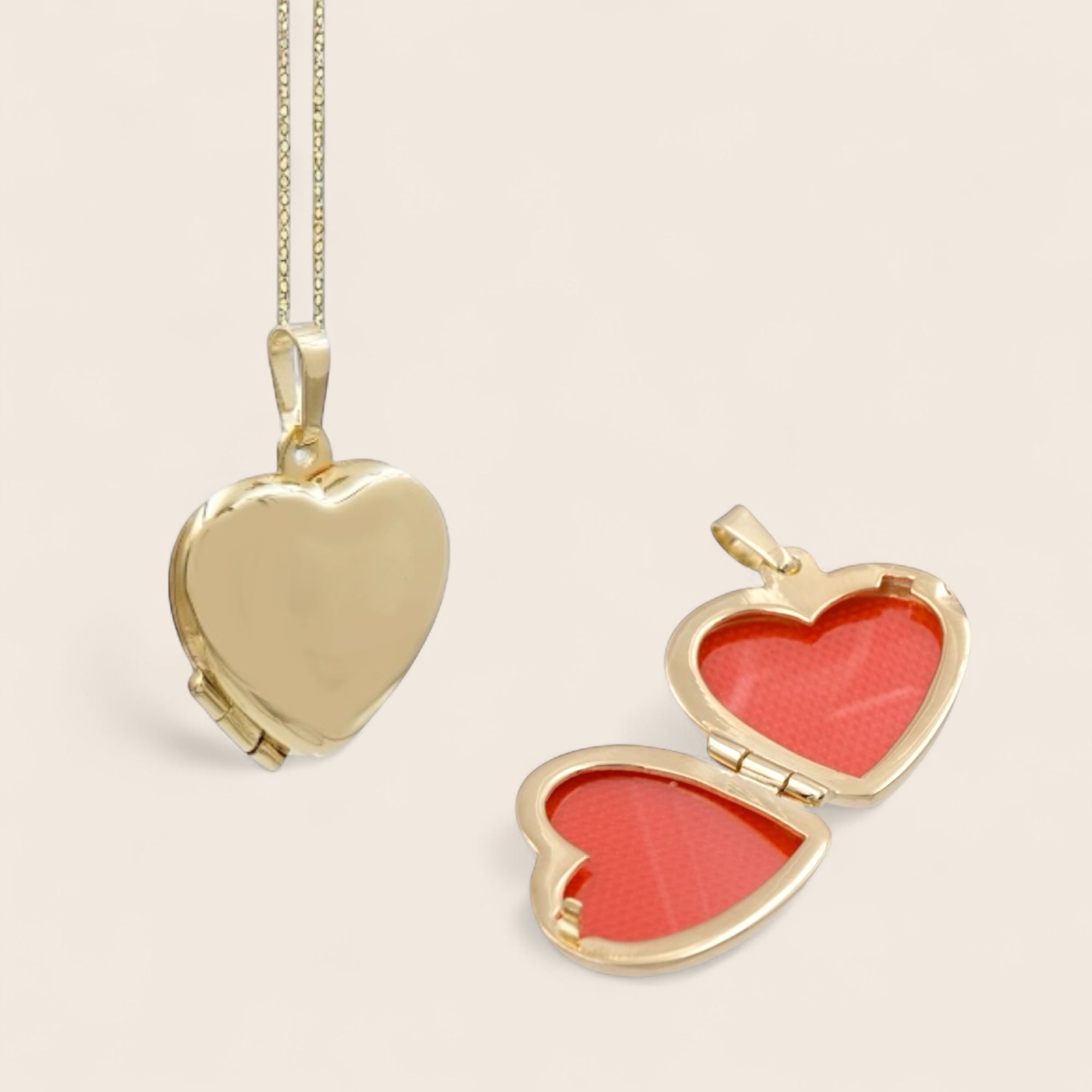 Edles Herz-Medaillon mit Collier aus 925 Sterling Silber 18K vergoldet