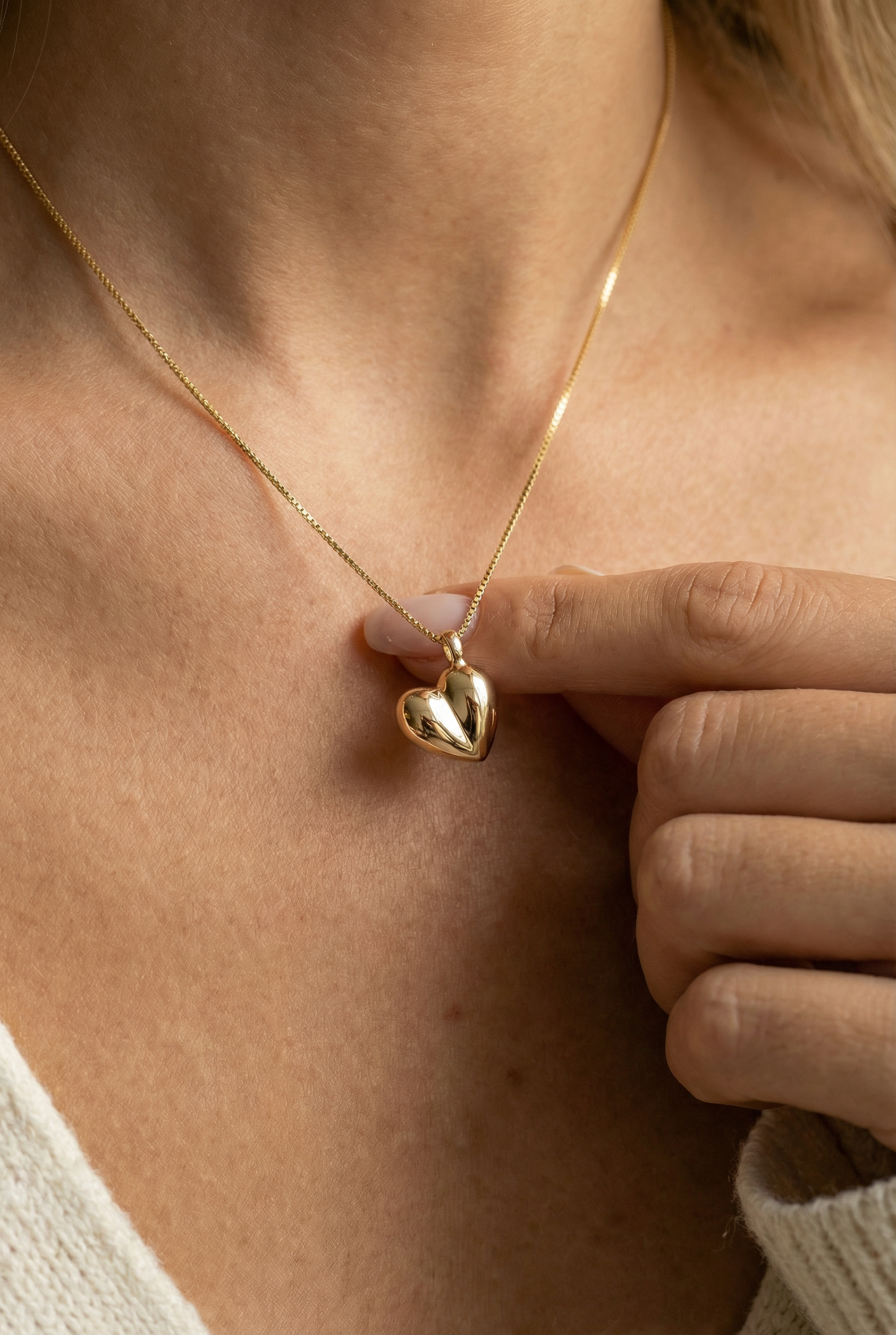Minimalistische Herzförmige Halskette aus 925er Silber 18K vergoldet - NINASIA