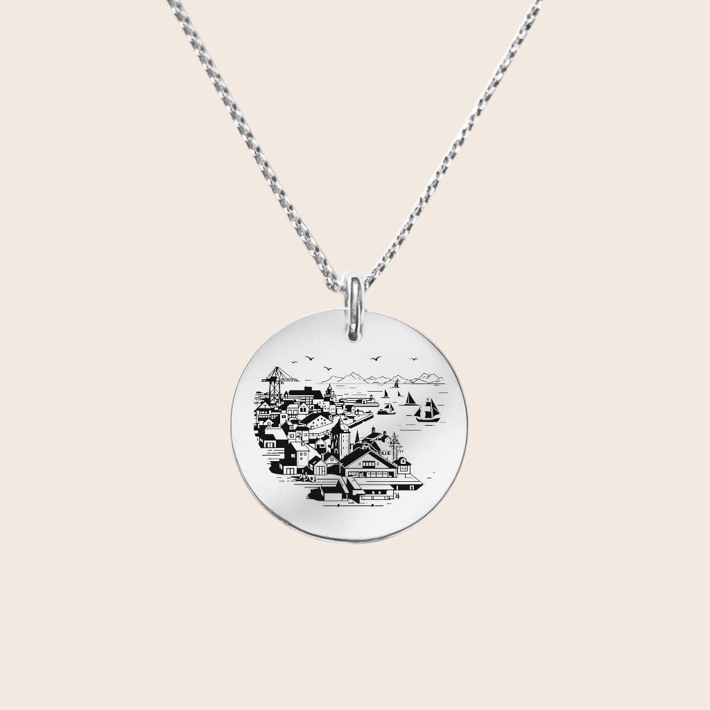 Heimat Schmuck – Porto Stadt & Brücken Anhänger – Zeichen der Verbundenheit mit Portugal – 925 Silber & 18K Vergoldet