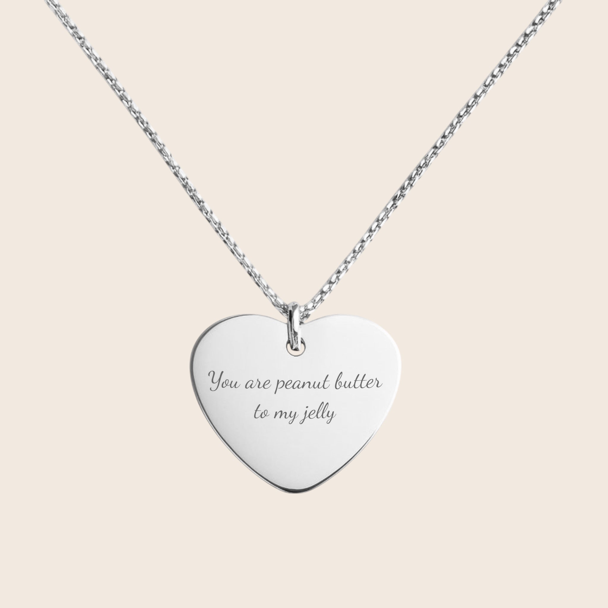Personalisierte „You are peanut butter to my jelly“ Gravur herzförmige Halskette – 925 Silber 18K vergoldet
