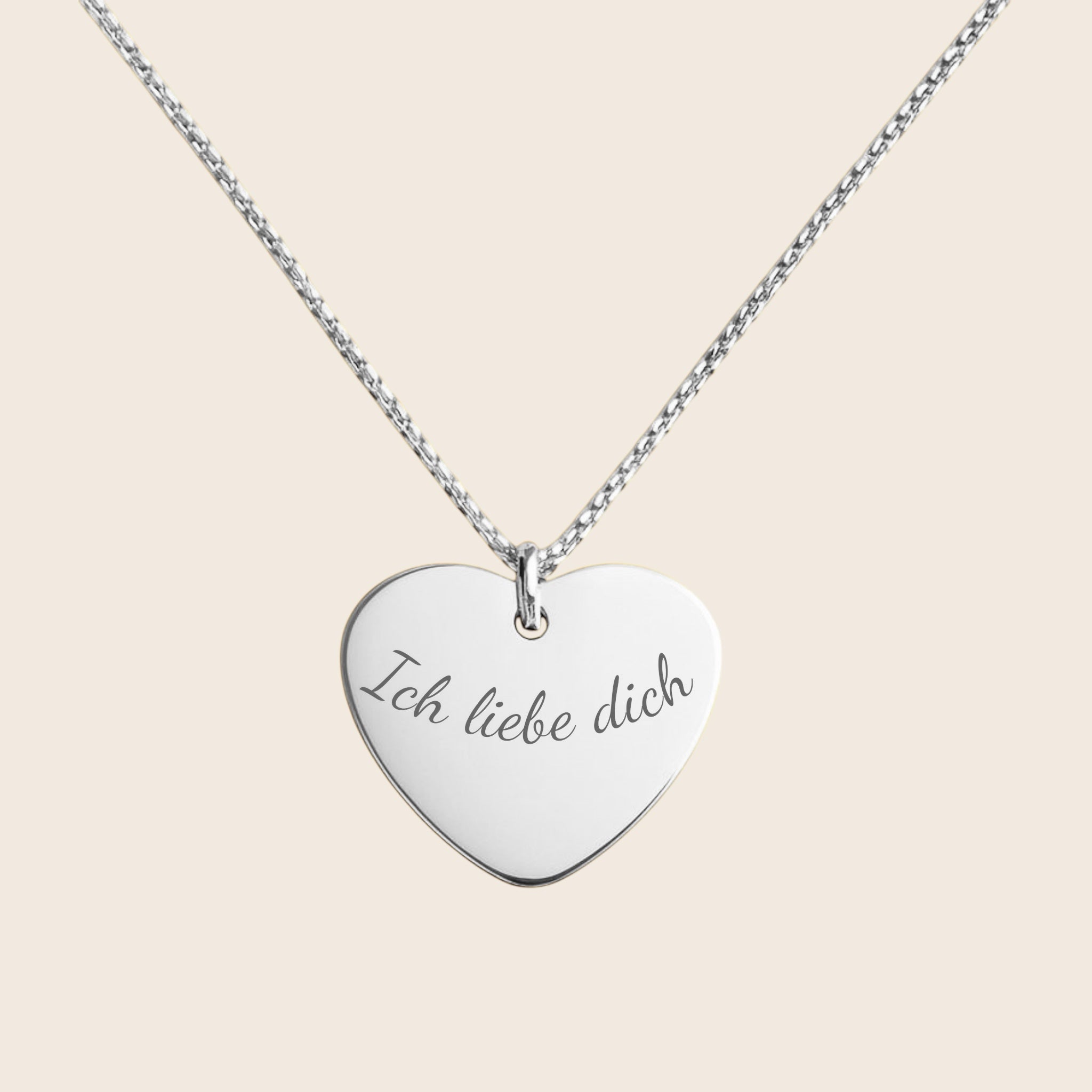 Personalisierte „Ich liebe Dich“ Gravur herzförmige Halskette – 925 Silber 18K vergoldet