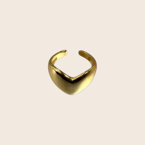 L'Amour – Bague statement en forme de cœur en argent 925 plaqué or 18 carats