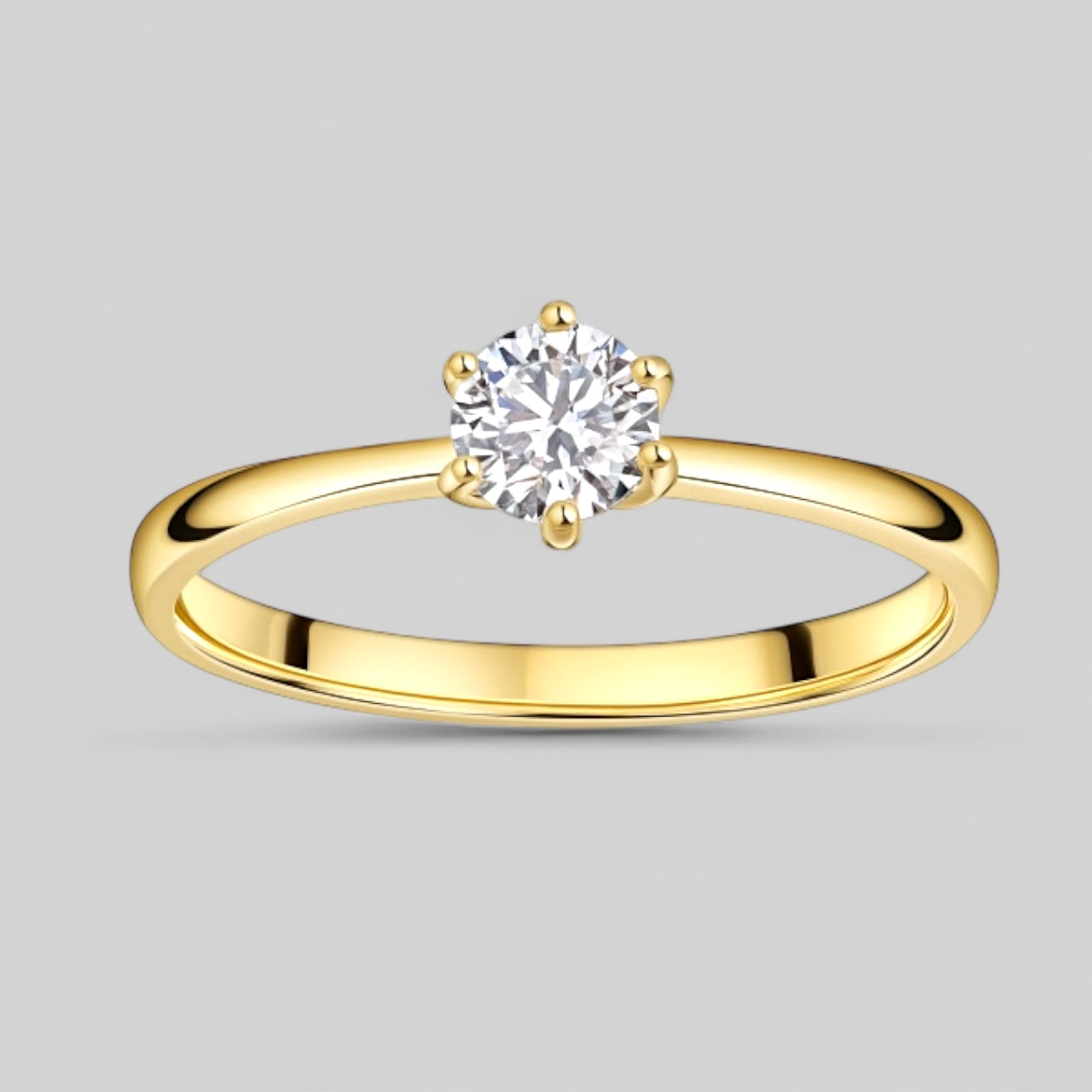 14k gold engagement ring with 0.40 ct. lab-grown diamond - ladies' ring