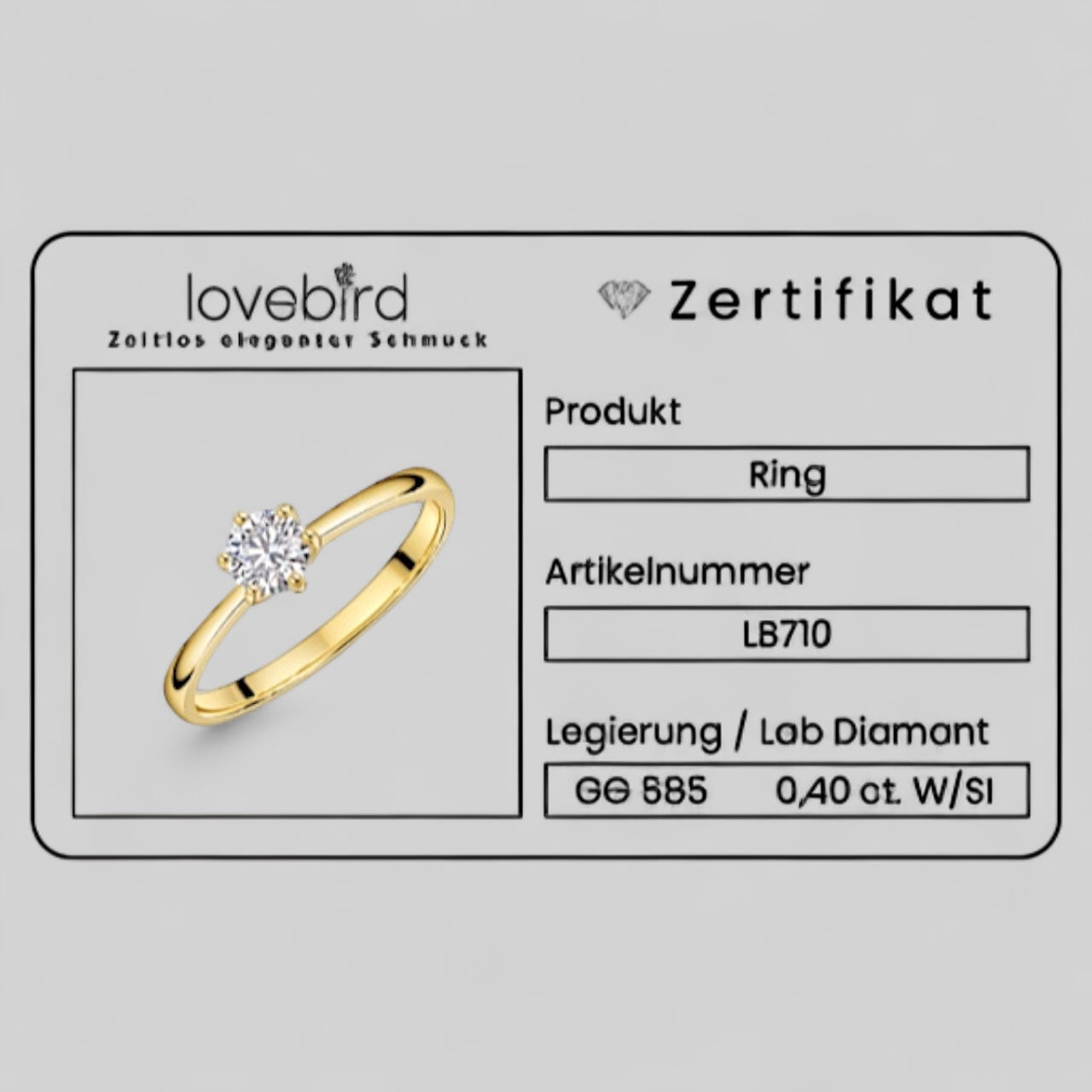 14k gold engagement ring with 0.40 ct. lab-grown diamond - ladies' ring