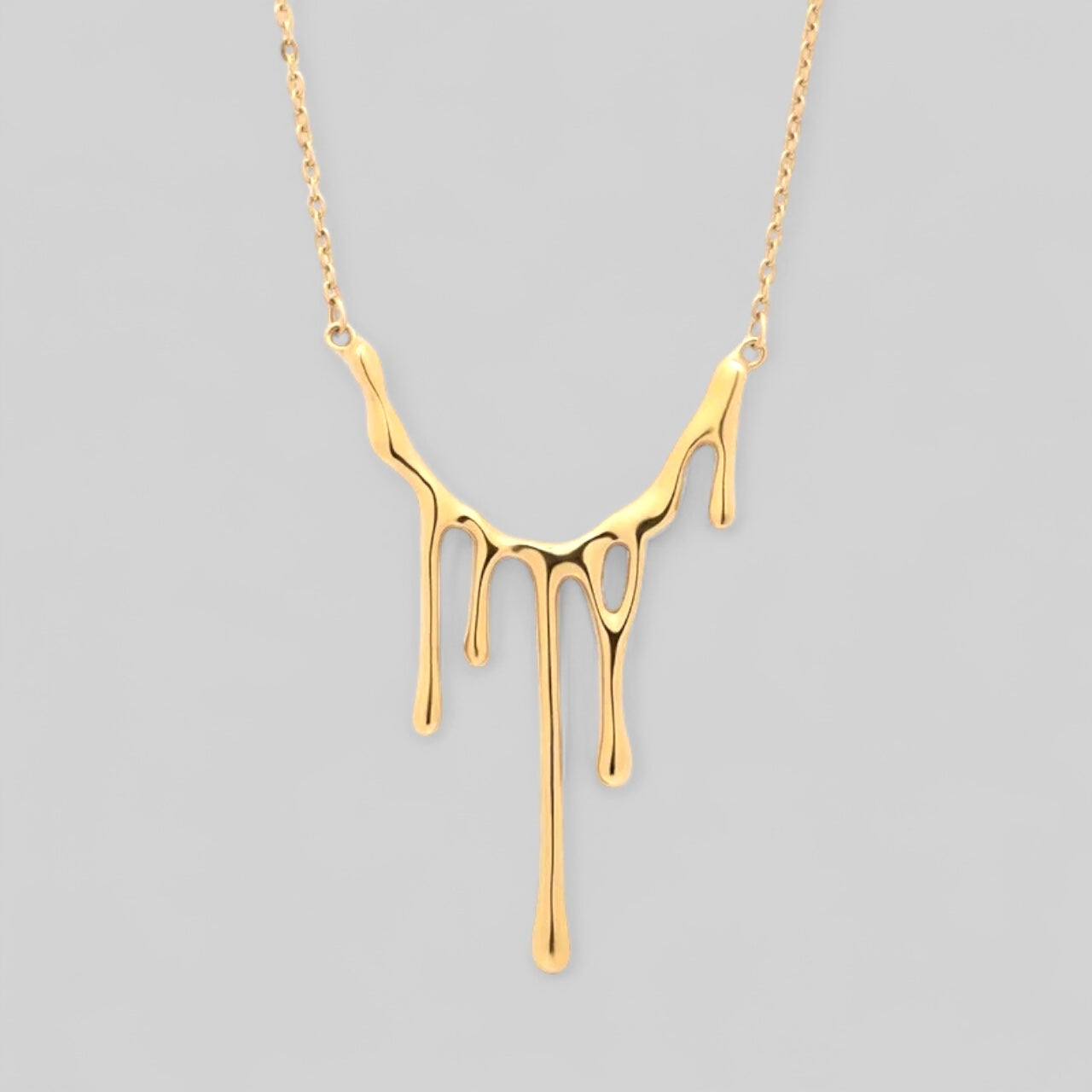Extravagant romantic drop necklace 925 silver 18K gold plated