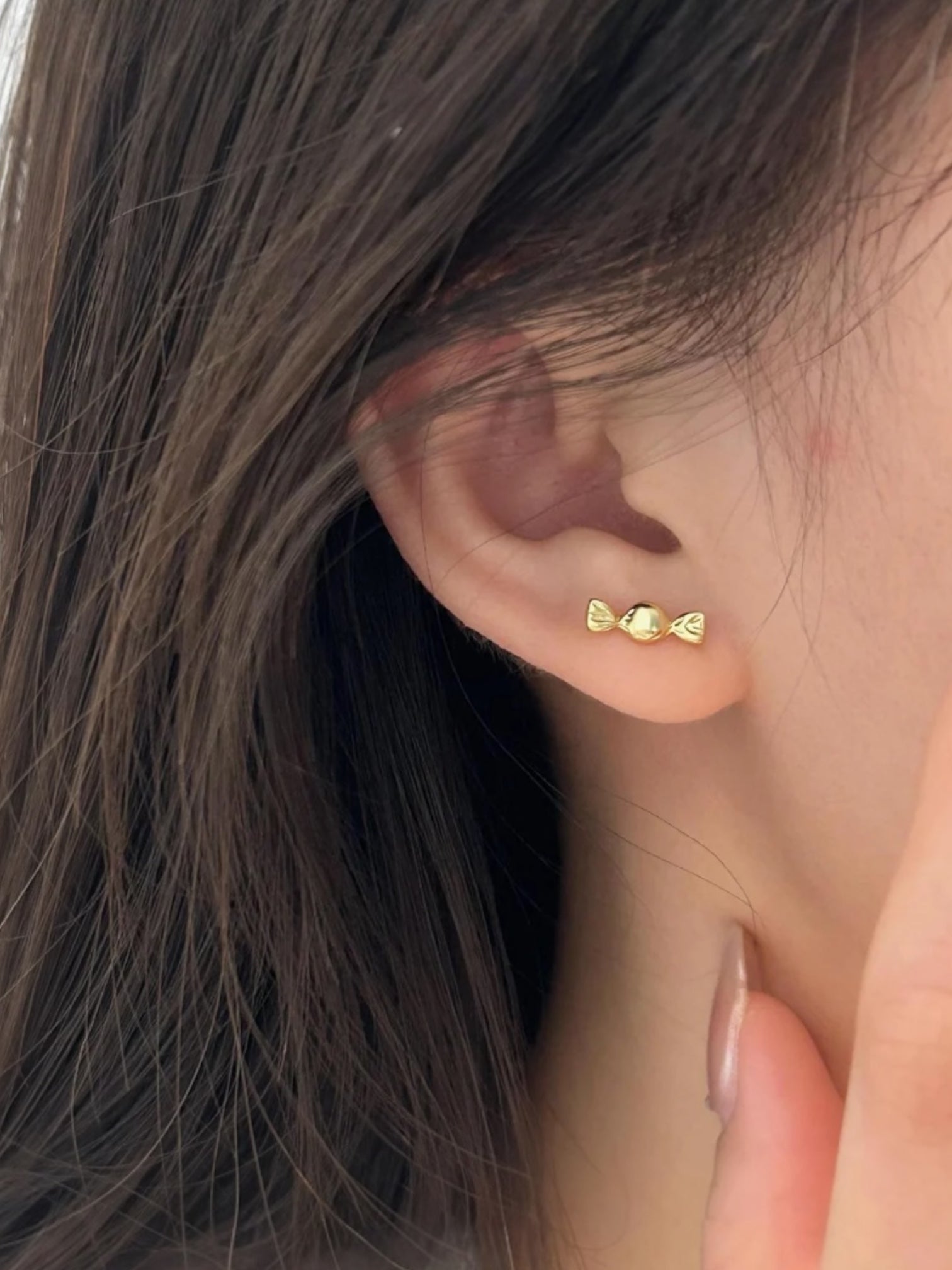 Bon-Bon Mini Stud Earrings 925 Silver Gold Plated