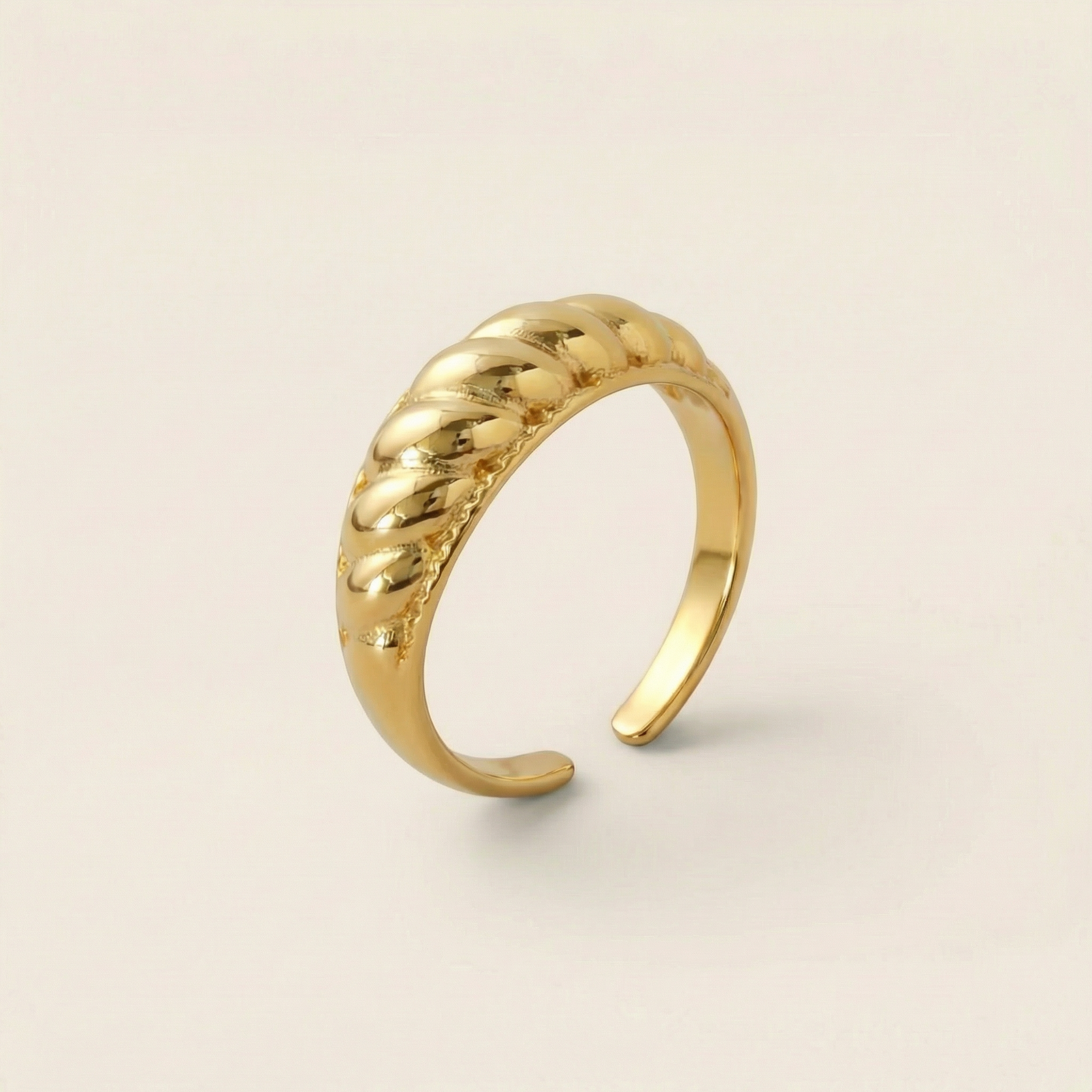 Croissant geometrischer Ring aus 925 Silber vergoldet - NINASIA