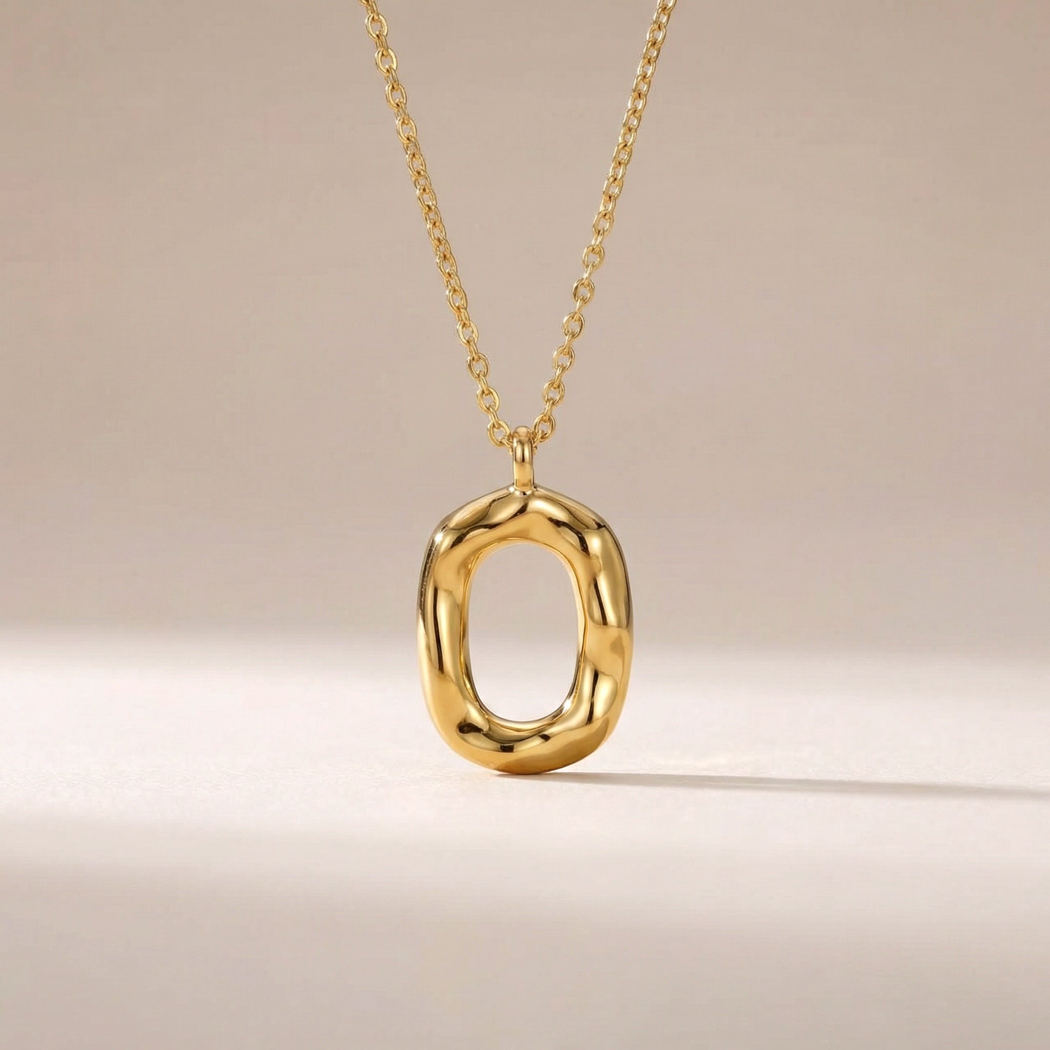 Donut ovale Halskette „Luna“ – aus 925 Silber oder Silber 18K vergoldet - NINASIA