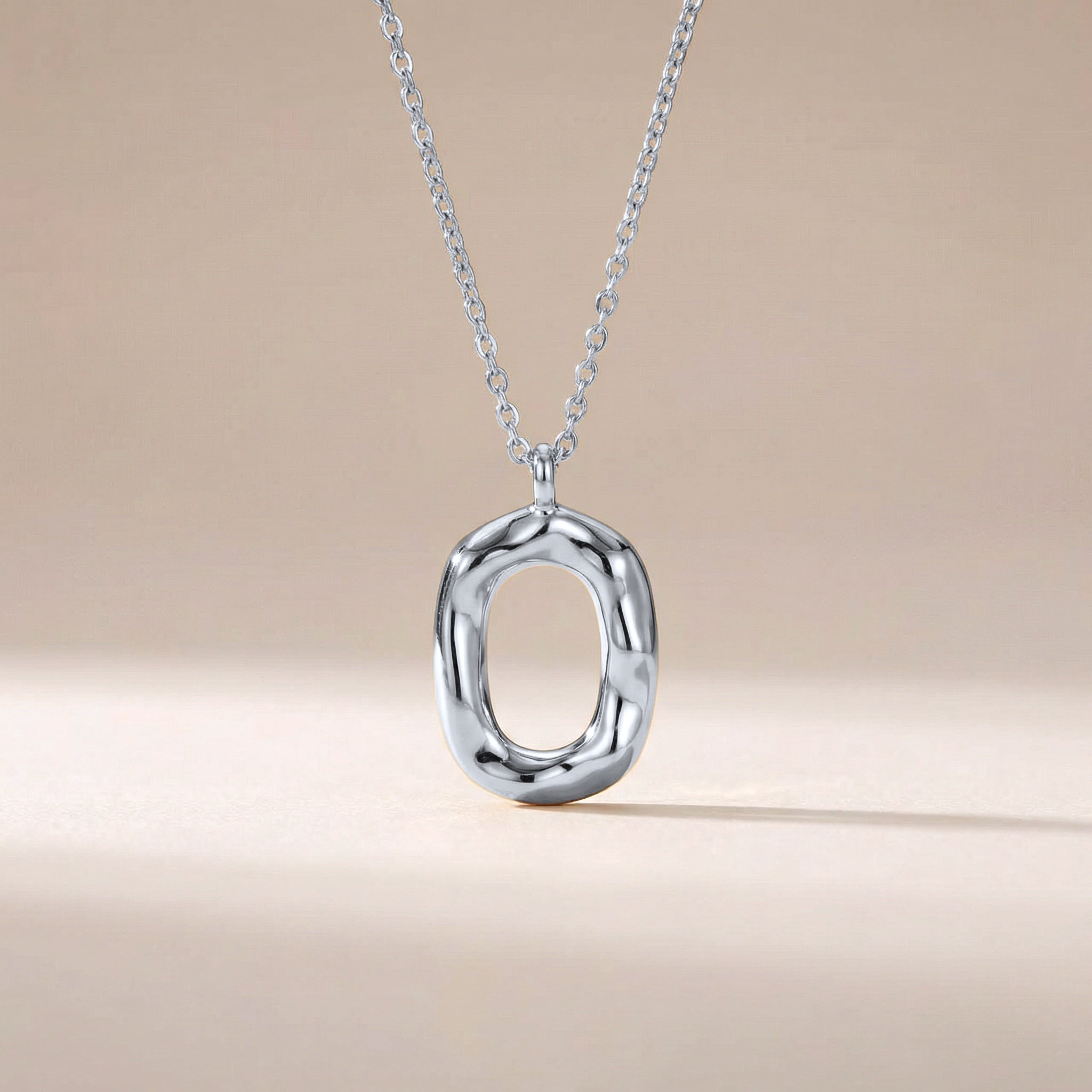 Donut ovale Halskette „Luna“ – aus 925 Silber oder Silber 18K vergoldet - NINASIA