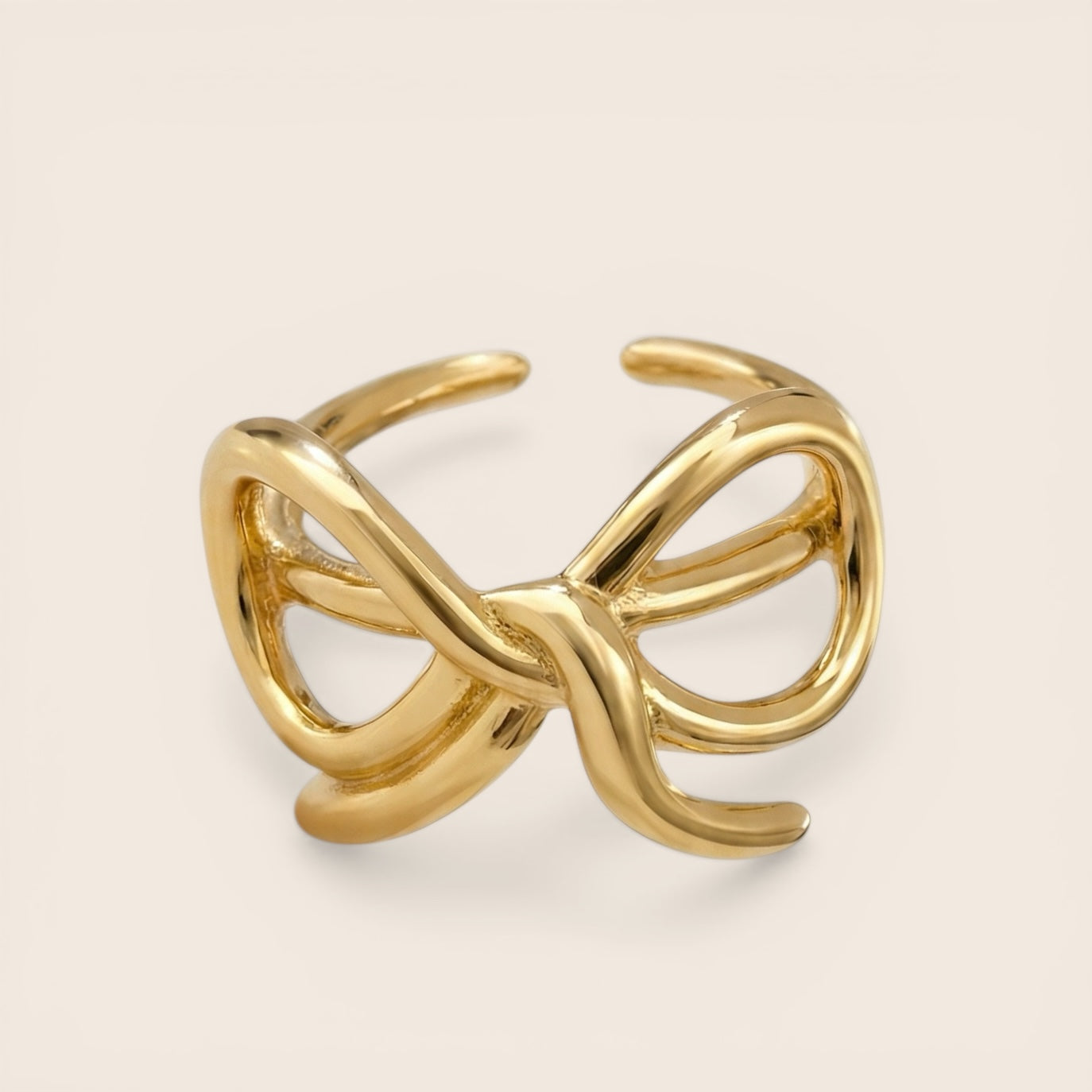 Schleife Statement Ring 925 Silber vergoldet - NINASIA