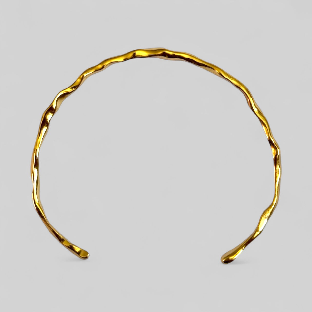 Minimalist structured adjustable drop design bangles made of 925 silver 18K gold plated