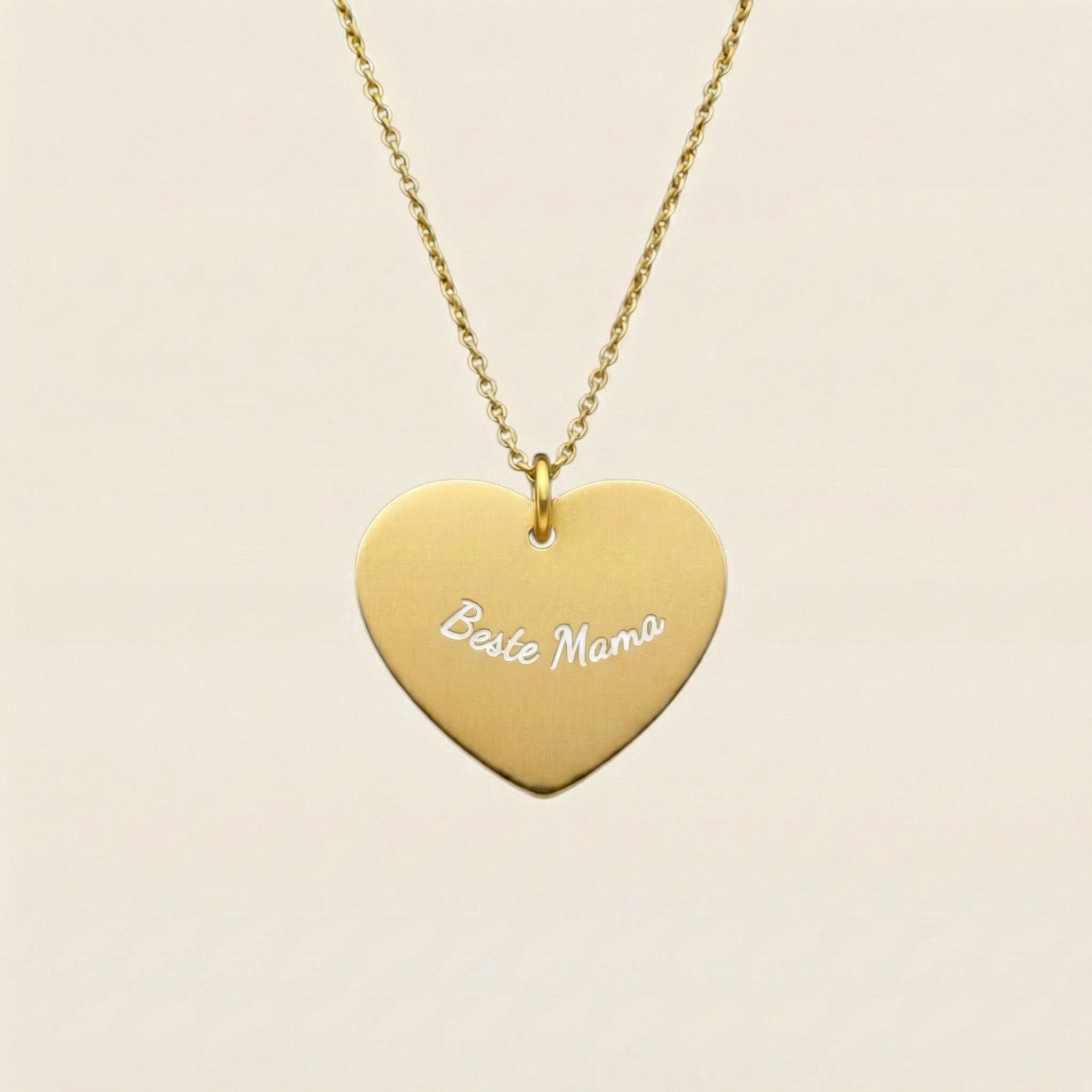Personalisierte „Beste Mama“ Gravur herzförmige Halskette – 925 Silber 18K vergoldet - NINASIA