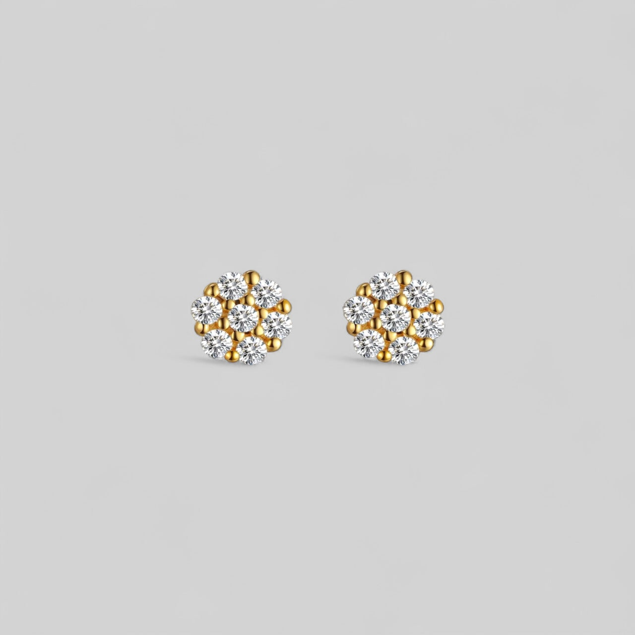 Runde Mini Ohrstecker mit Zirkonia – Minimalistische Ohrringe aus 925 Silber 14K vergoldet