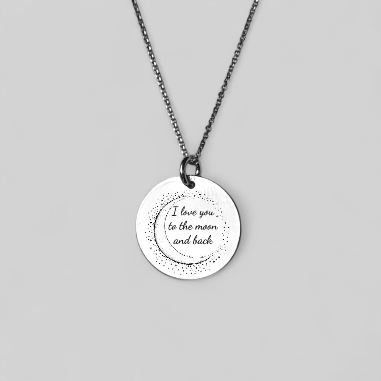 Personalized necklace – moon pendant – I love you to the moon and back – made of 925 silver or silver-plated