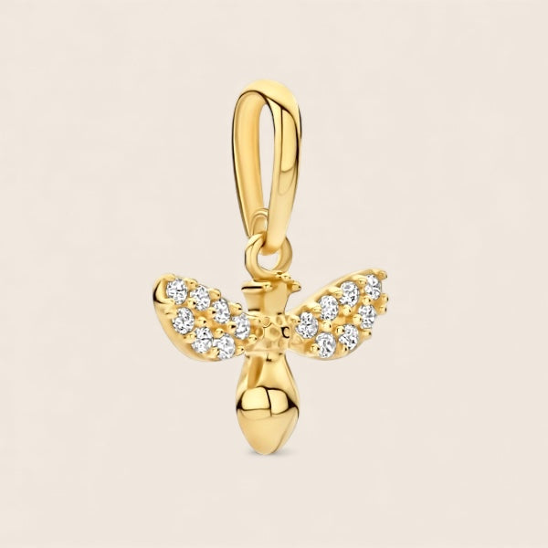585 gold filigree pendant “Bee” with 14 cubic zirconia, with or without chain
