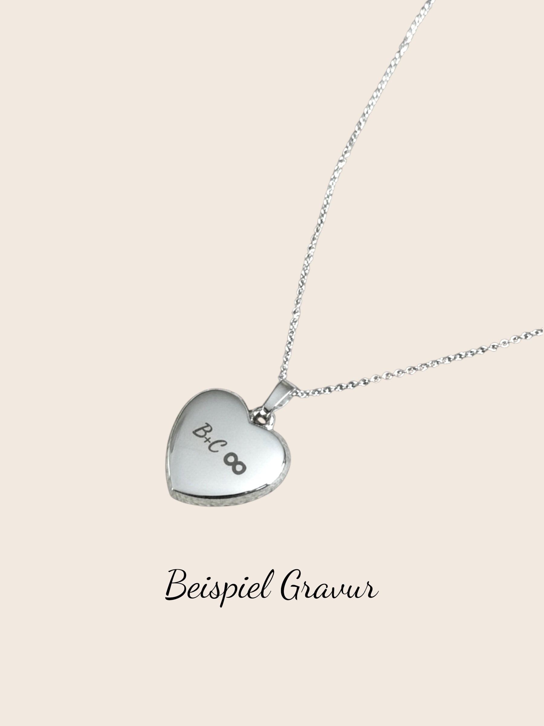 Personalisierbare Herz-Halskette - elegantes Collier aus 925 Silber