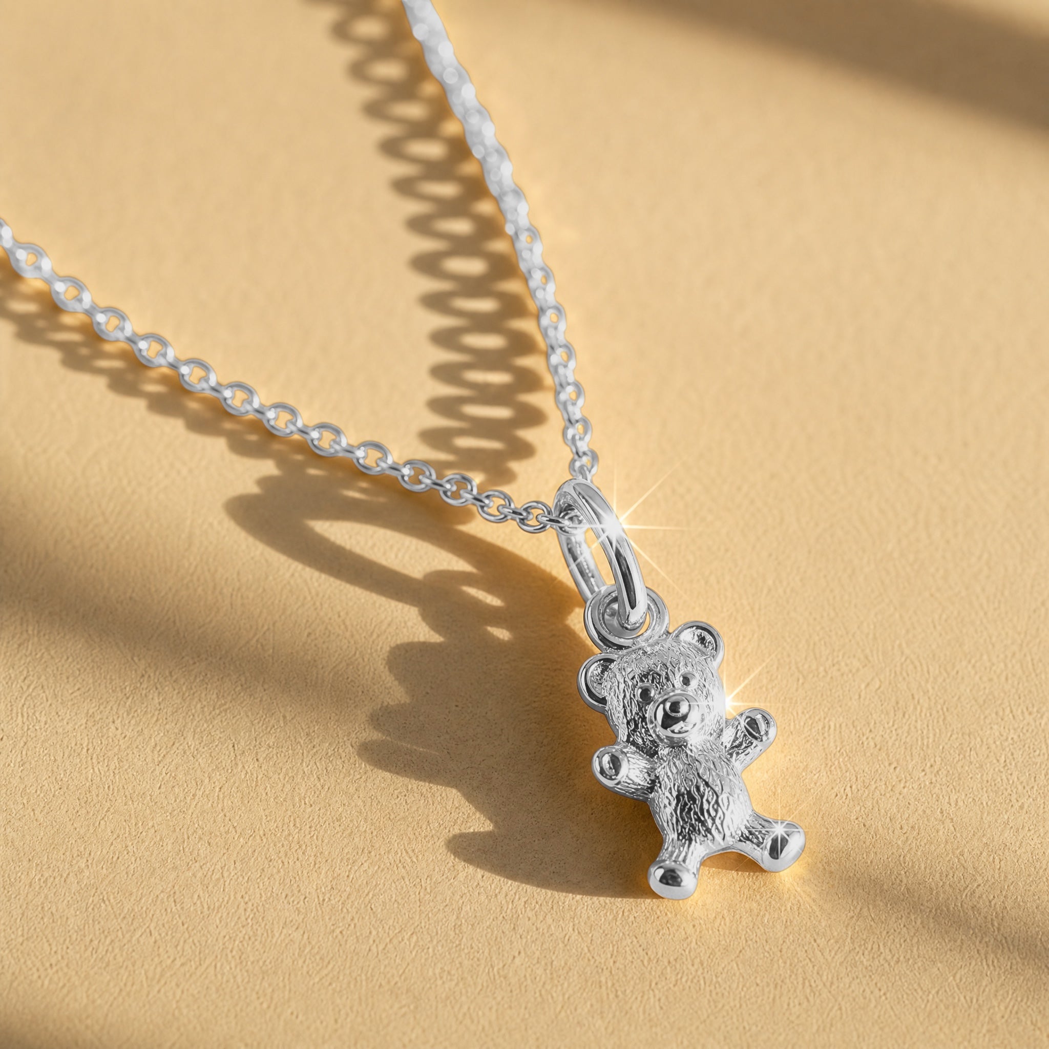 Filigrane Teddybär-Halskette „Forever Love“ aus 925 Silber vergoldet - NINASIA