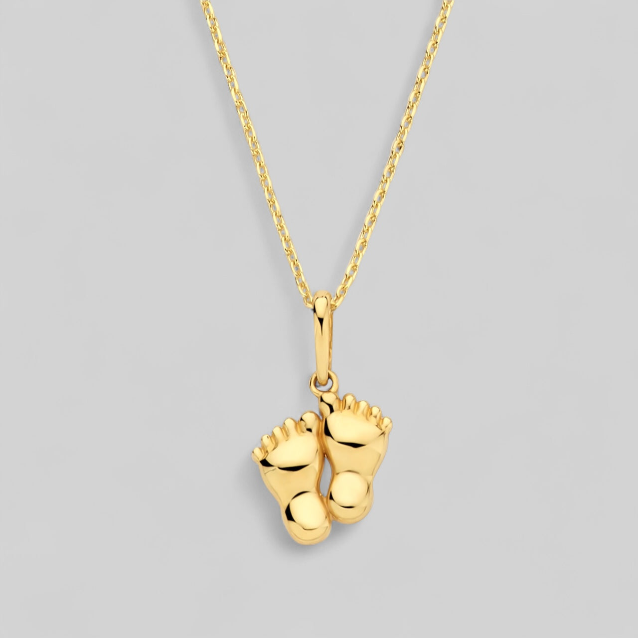 585 gold necklace with baby feet pendant – My little miracle – birth gift for mom