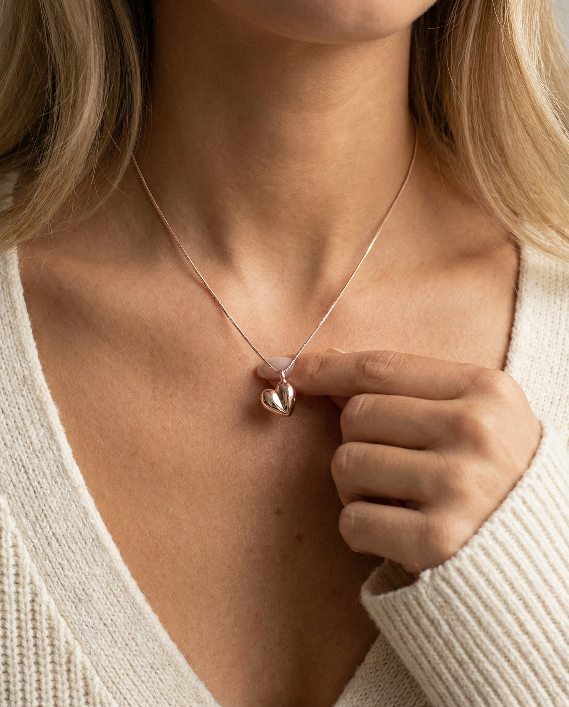 Minimalistische Herzförmige Halskette aus 925er Silber 18K vergoldet