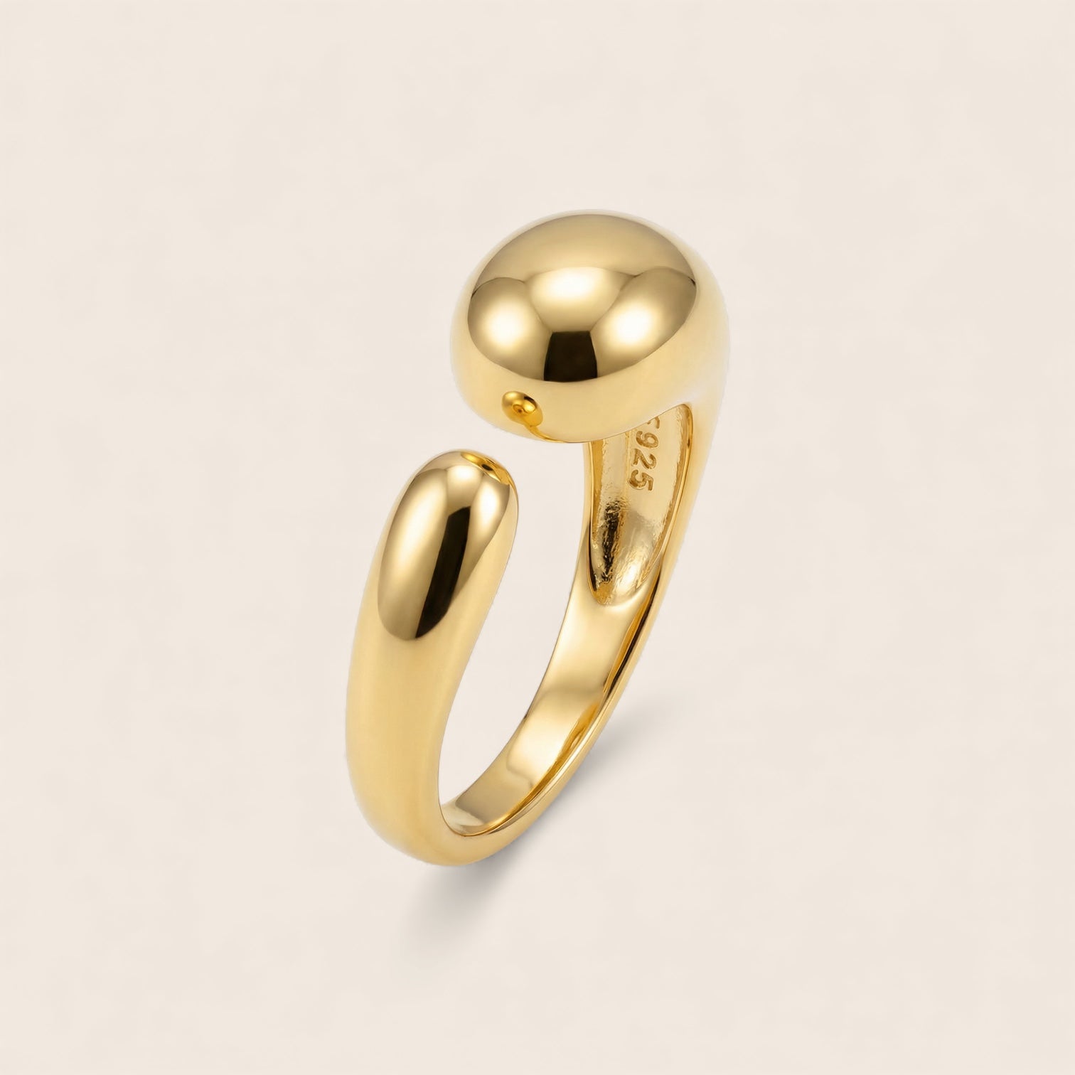 Embrace Statement Adjustable Drop Ring 925 Silver Gold Plated