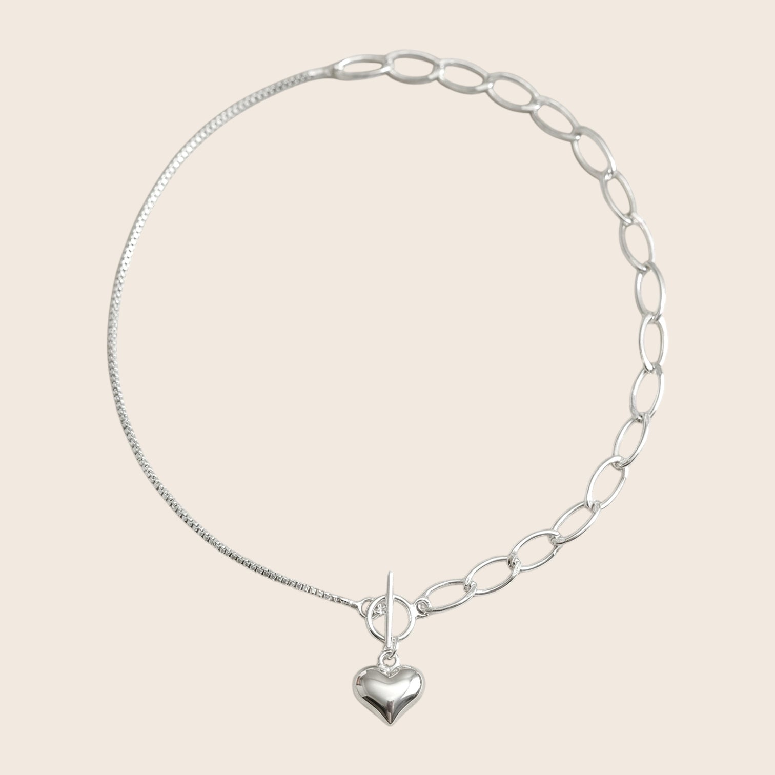 Romantic heart pendant necklace made of 925 silver