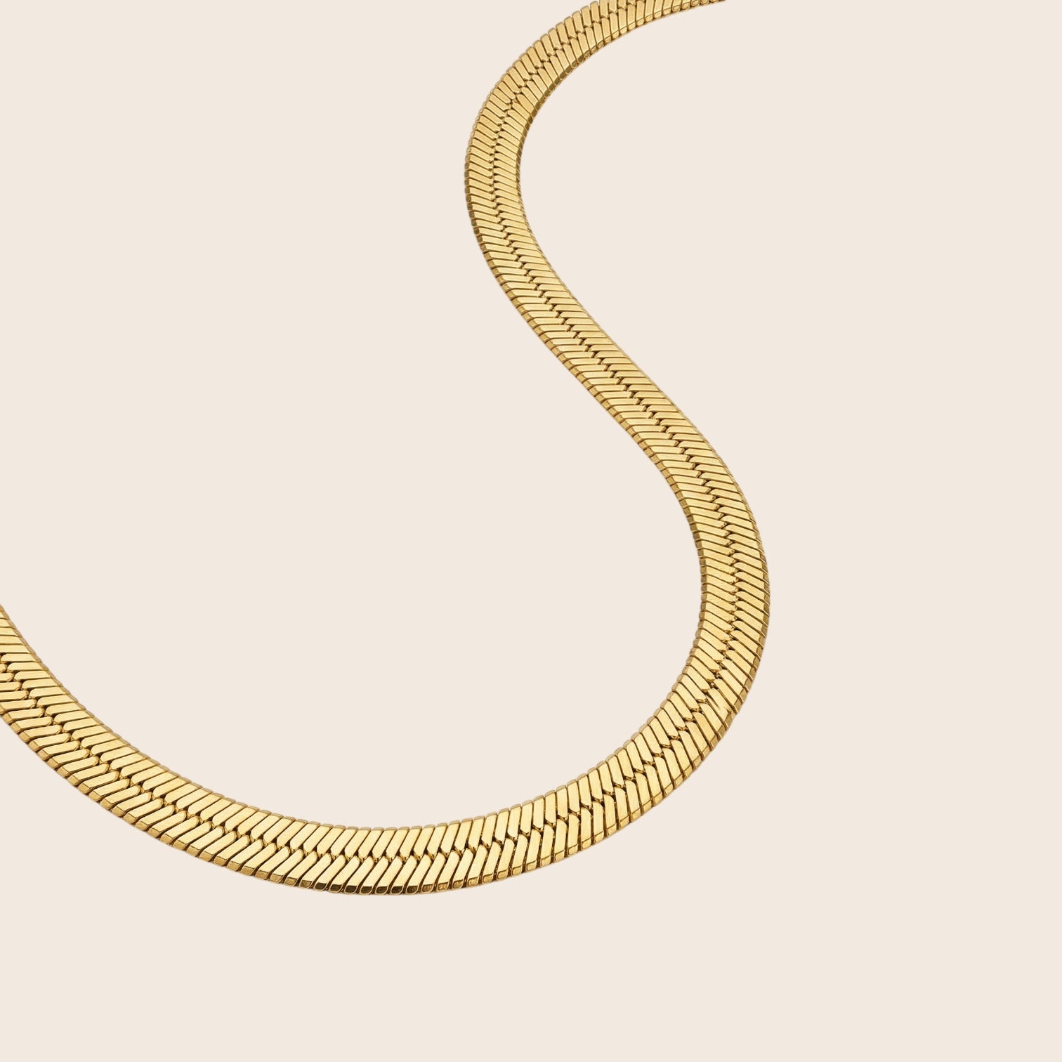 Klassische flache Schlangenkette – Edelstahl 18K vergoldet