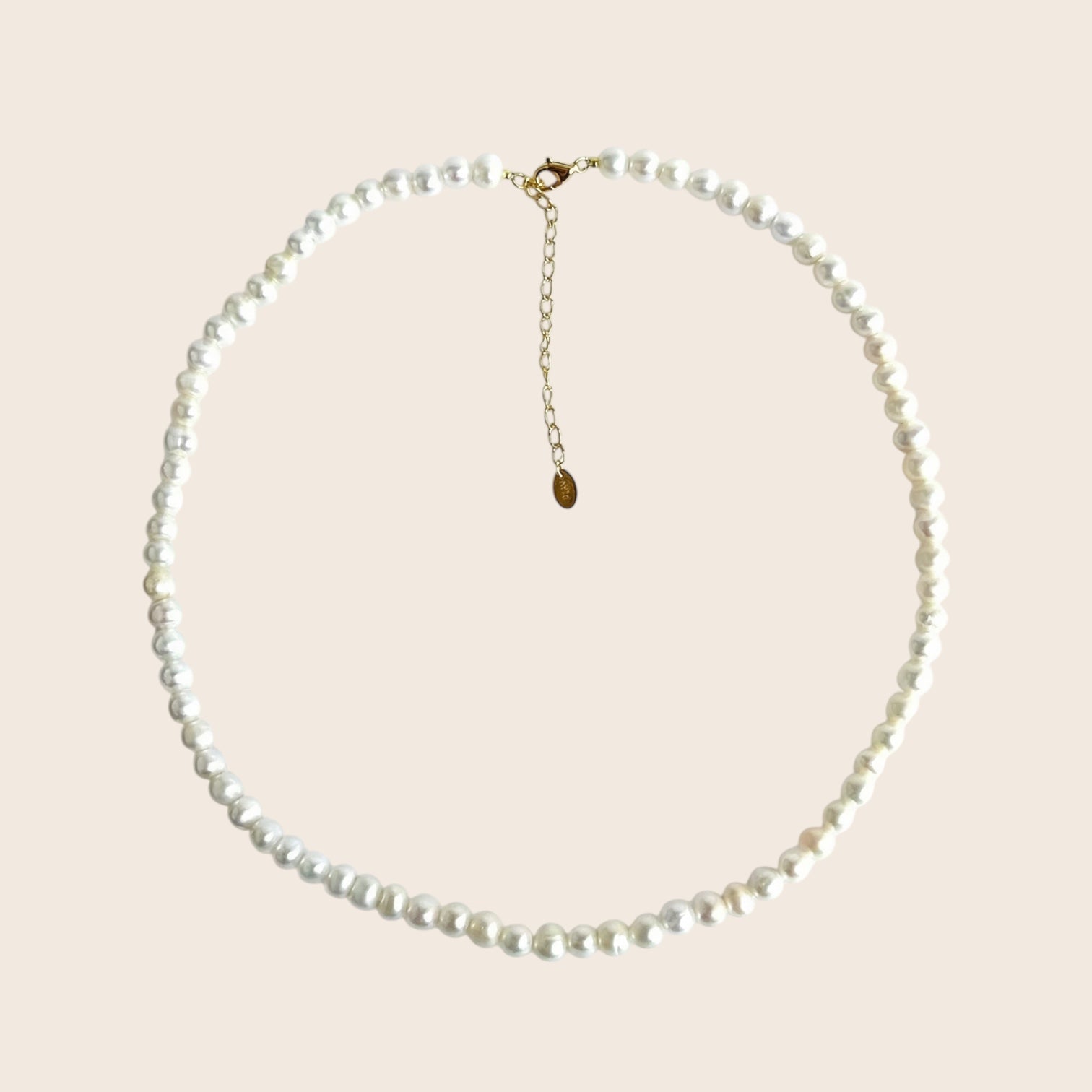Echte Süßwasser-Perlenkette – klassische Halskette in 925 Silber 14K vergoldet