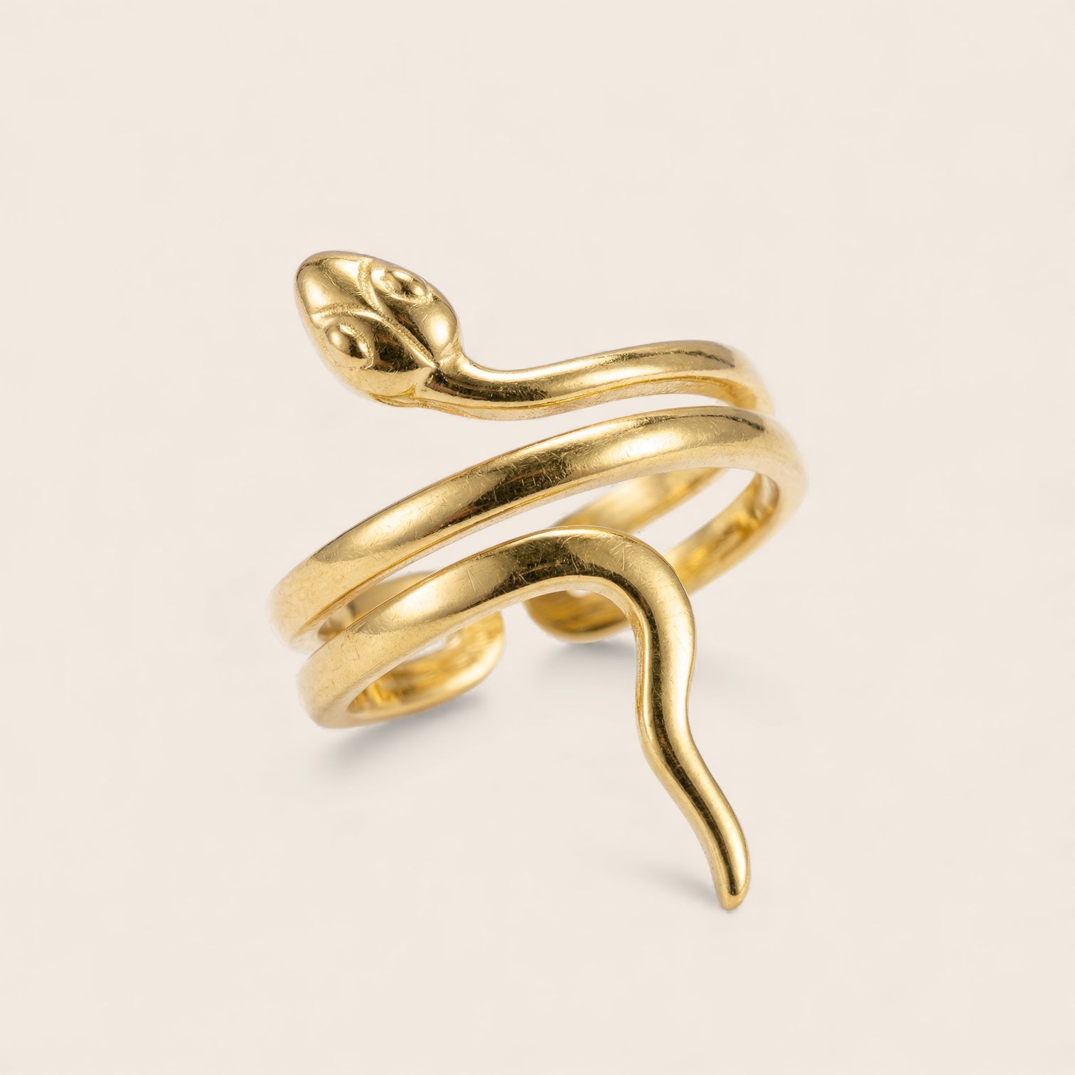 Snake ring – one size, made of 925 silver 18K gold-plated