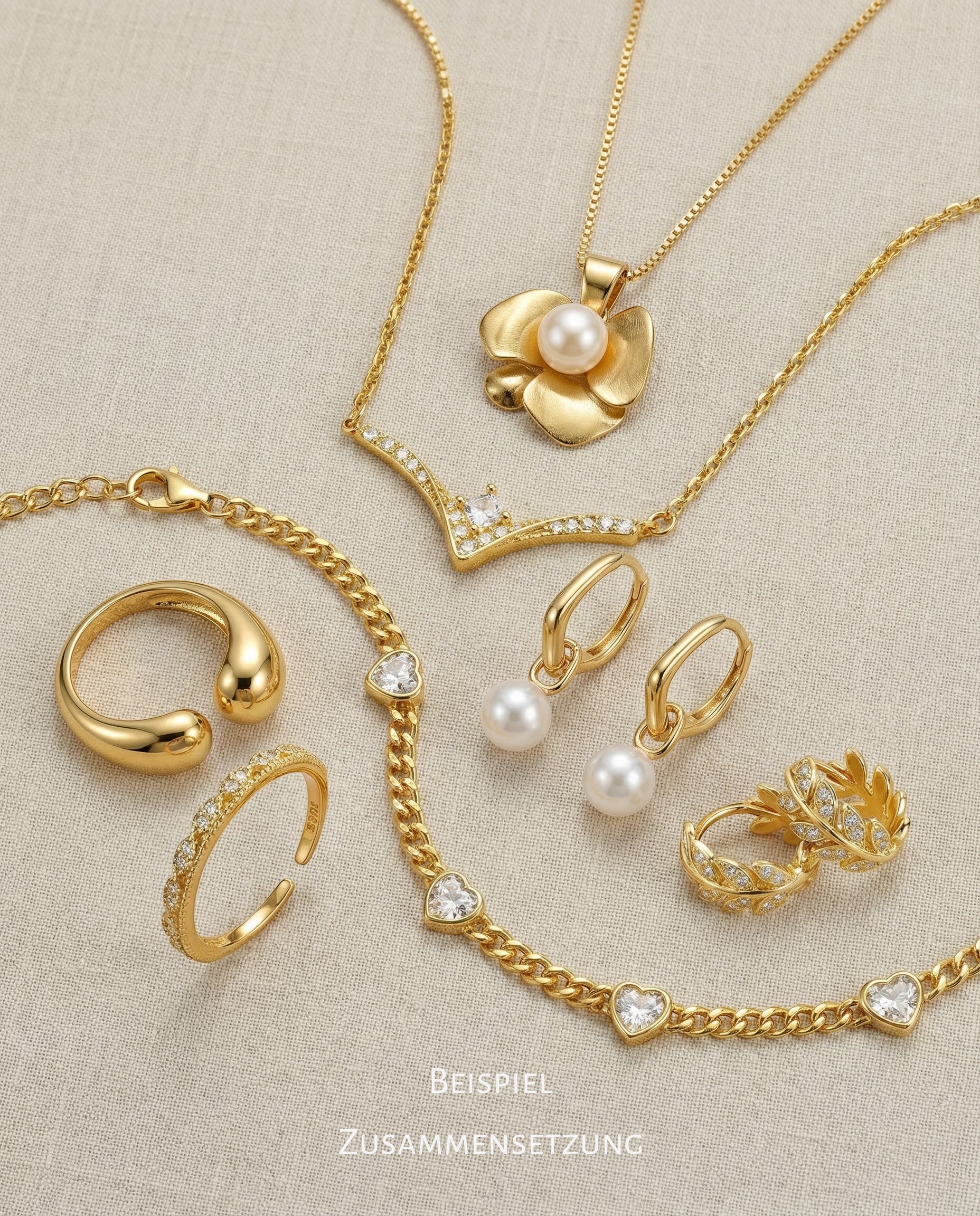 Seven Days of Shine by NINASIA - 7-Day Countdown Set in 925 Sterling Silver or Gold-Plated Silver