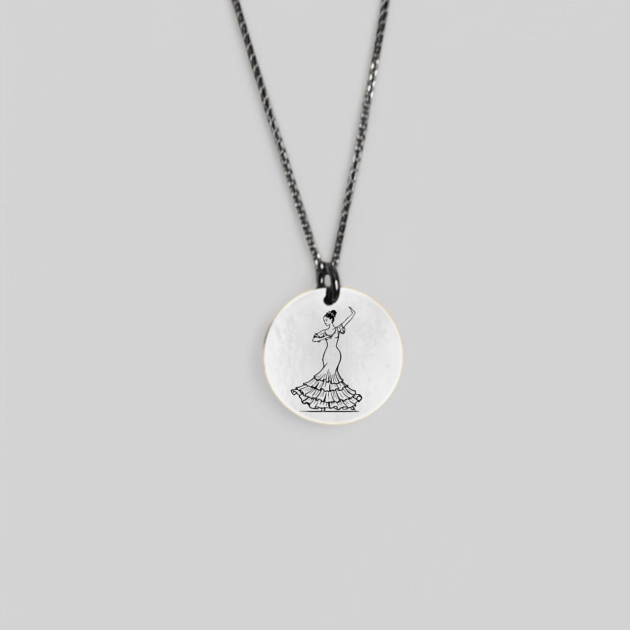 Heimat Schmuck – Flamenco Tänzerin Anhänger – Halskette für Tänzer & Zeichen der Verbundenheit mit Spanien – 925 Silber & 18K Vergoldet