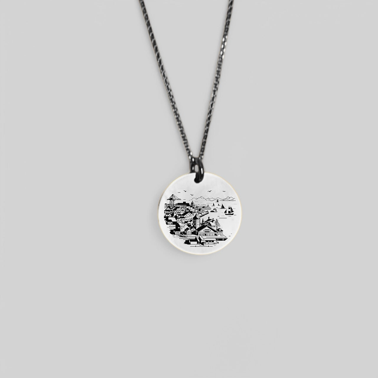 Heimat Schmuck – Porto Stadt & Brücken Anhänger – Zeichen der Verbundenheit mit Portugal – 925 Silber & 18K Vergoldet