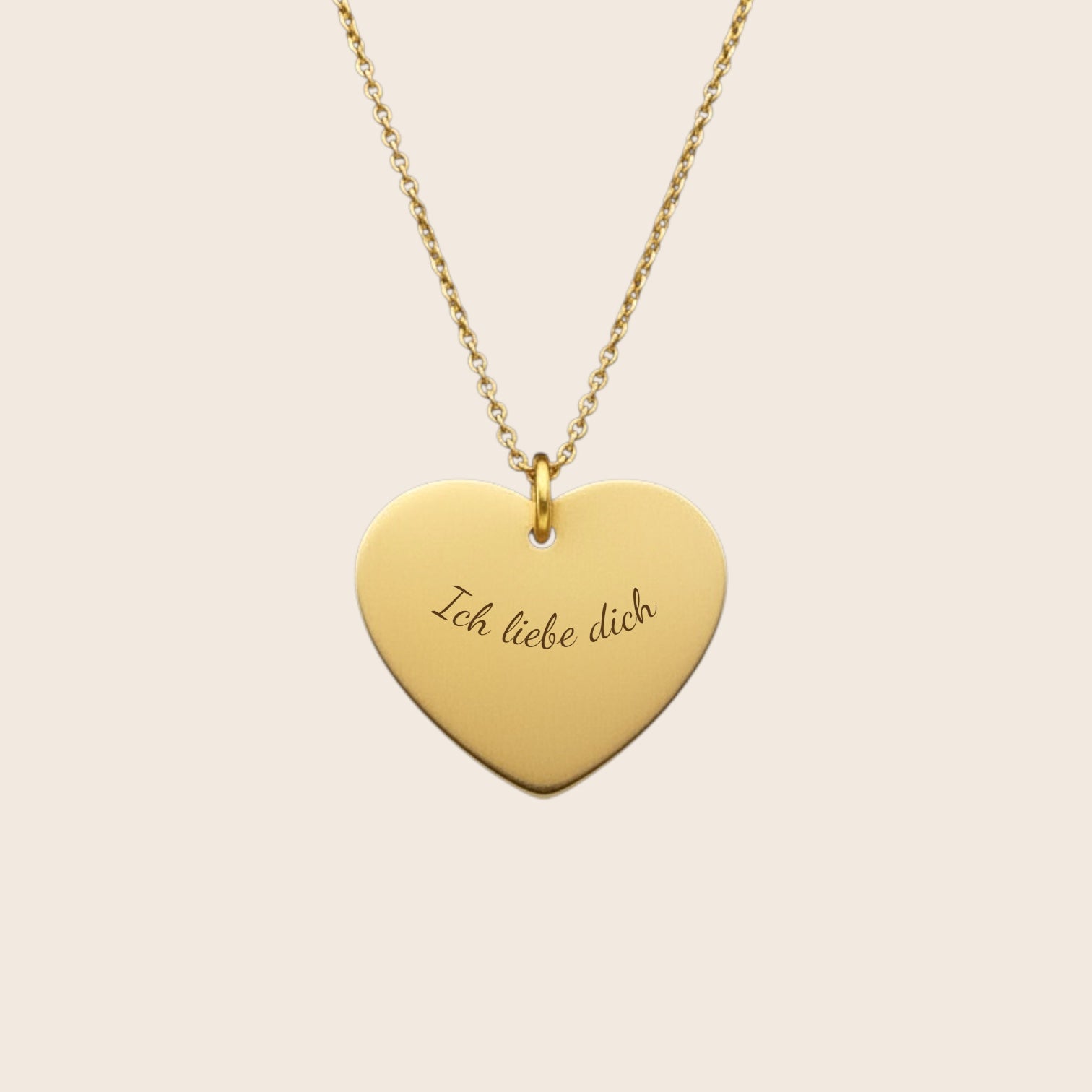 Personalisierte „Ich liebe Dich“ Gravur herzförmige Halskette – 925 Silber 18K vergoldet - NINASIA
