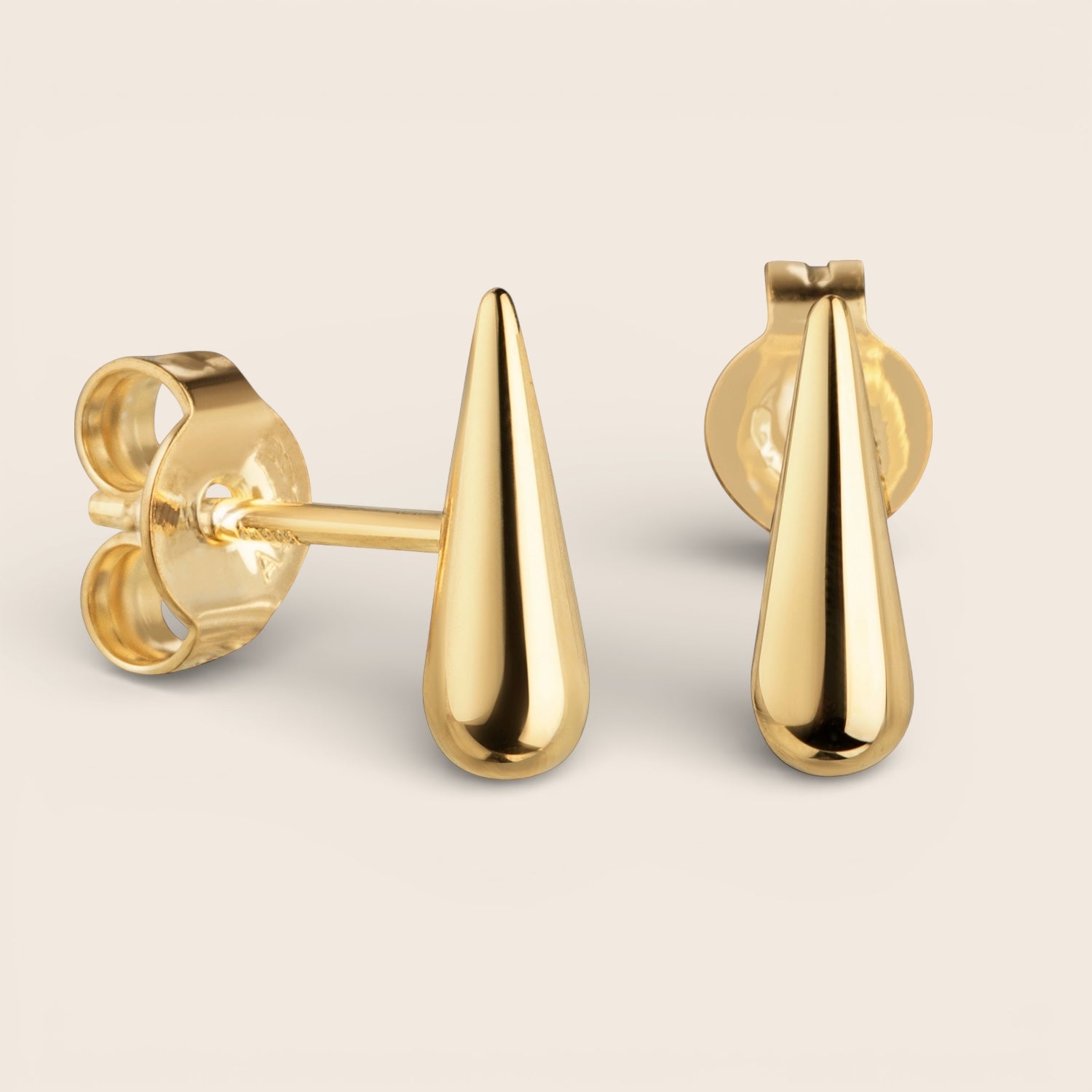 Minimalistische Tropfen Ohrstecker aus 925 Silber vergoldet