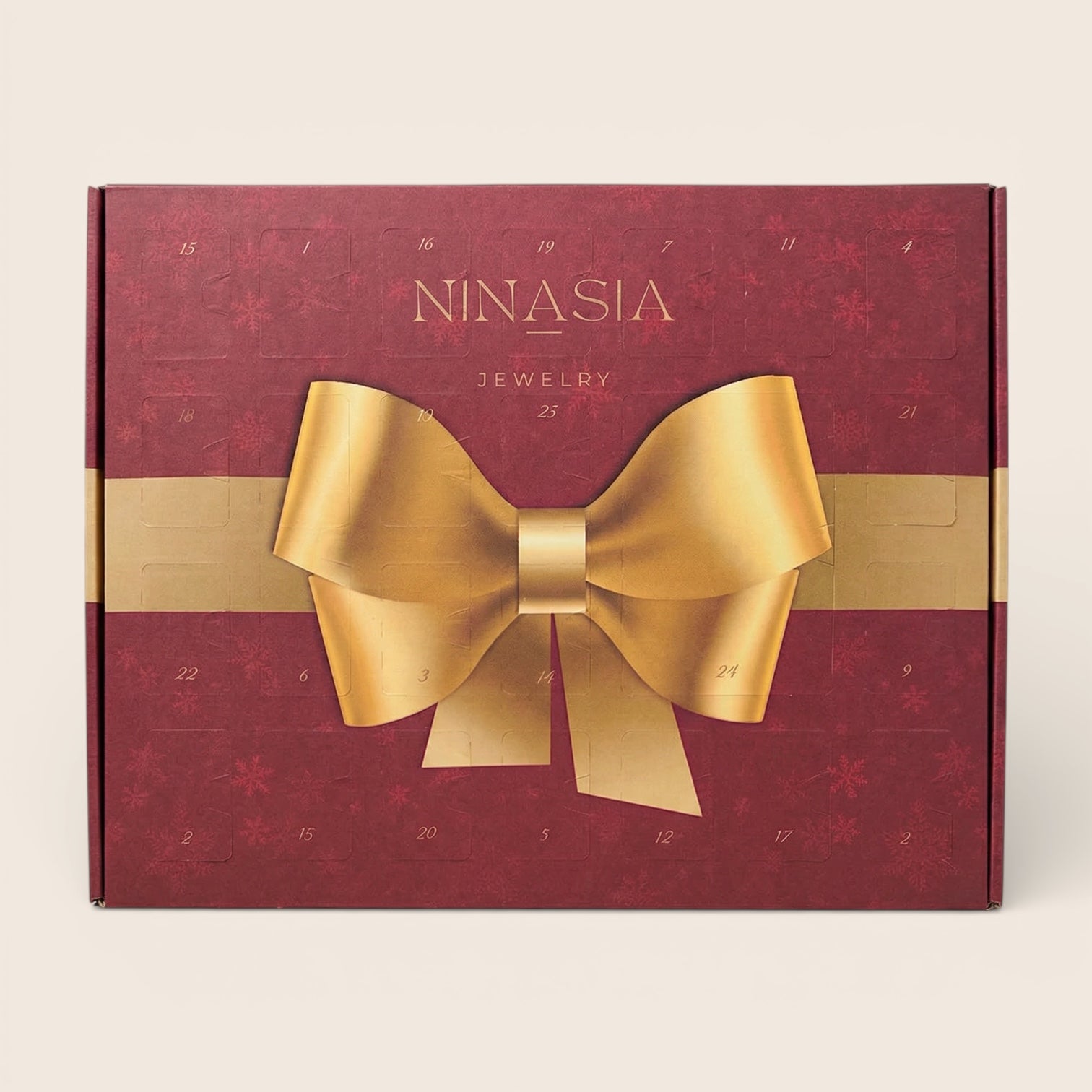 NINASIA Schmuck Adventskalender 2025 | Limited Edition mit 18K vergoldetem Edelstahl, vergoldetem Silber und Schmuck-Etuis