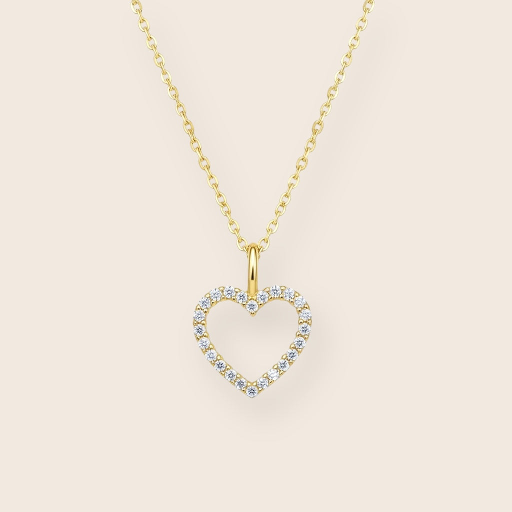 333 Gold Herz Collier - Funkelnde 24 Zirkonia für die Liebe - NINASIA