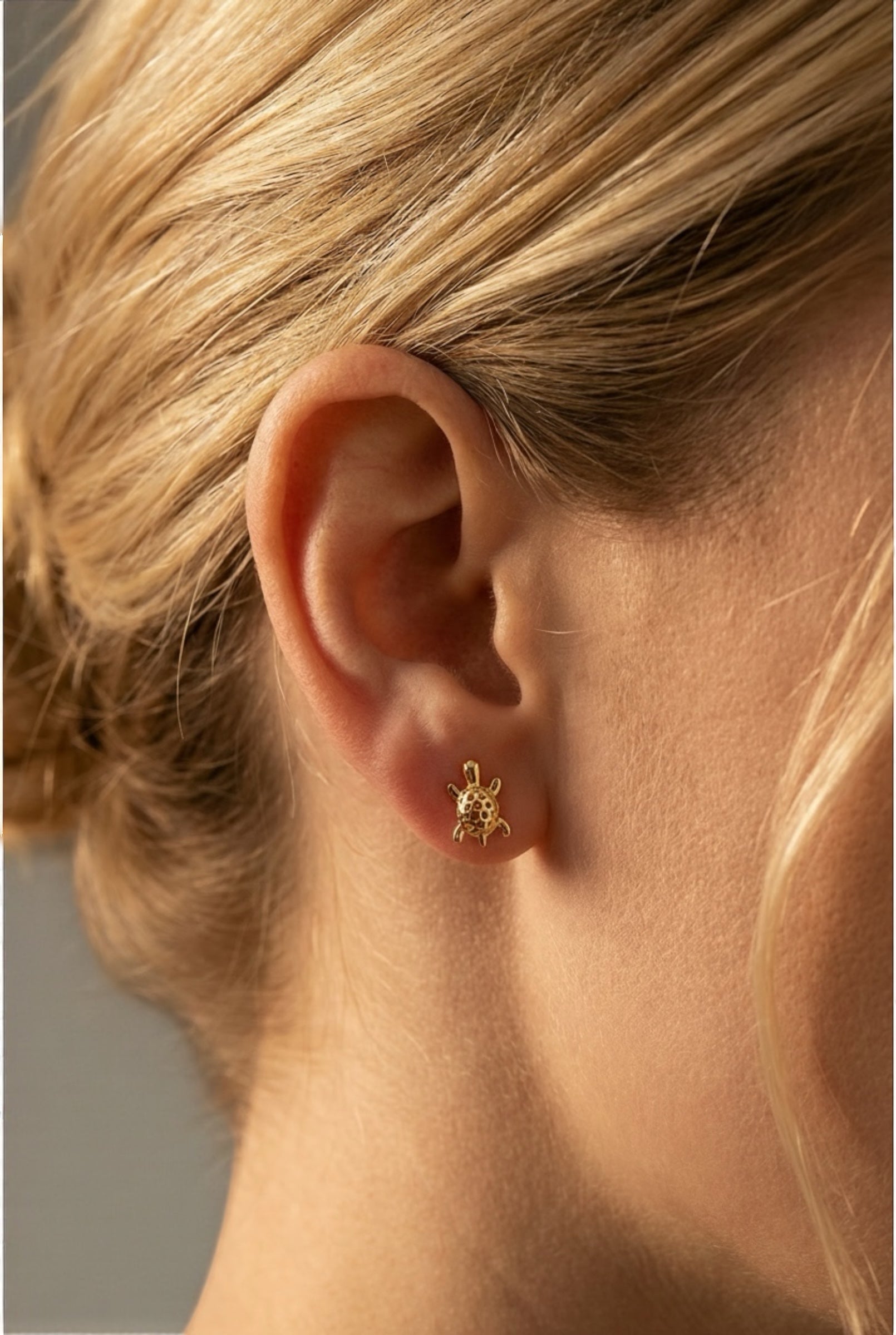 585 Gold Ohrstecker Schildkröte Symbol für Schutz und Weisheit - NINASIA