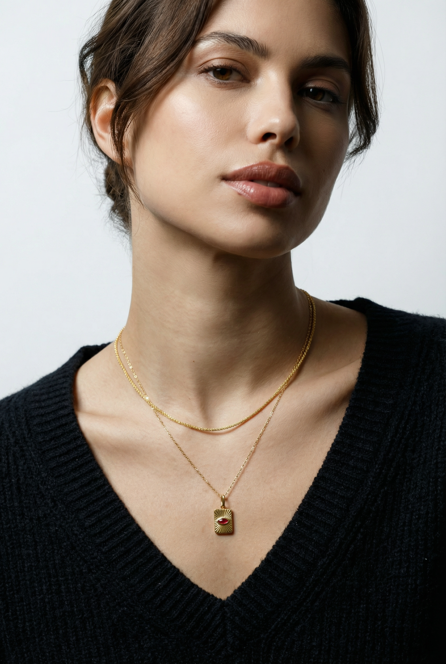 SENTIMENTAL FEELINGS Medallion – Ruby Liebesbuch Halskette mit Öffnung und Aufbewahrung, aus 925 Silber 18K vergoldet - NINASIA