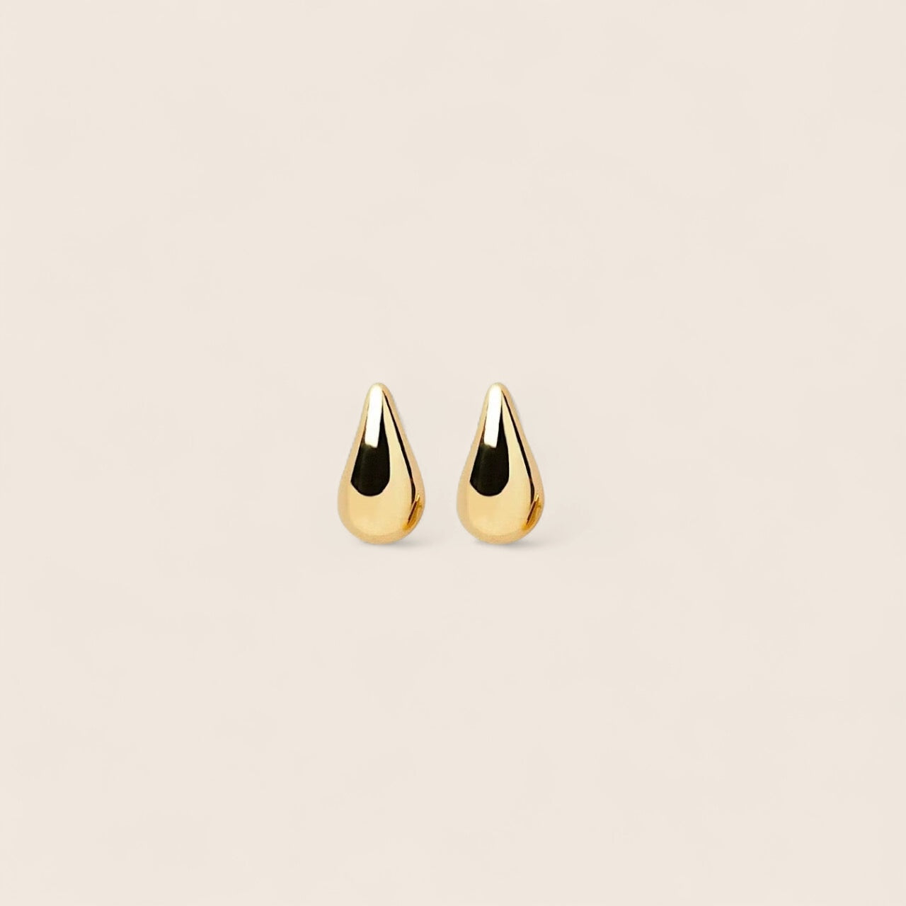 Nano Mini Drop Ohrstecker - 925 Silber 18K vergoldet