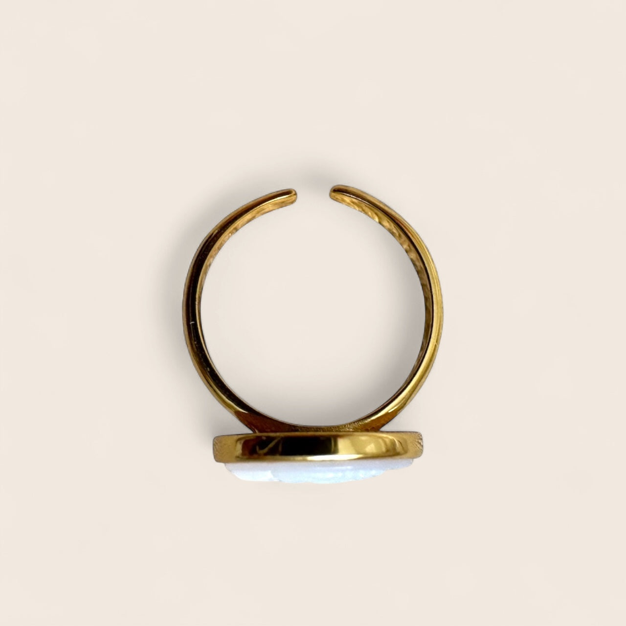 Angel pearl ring made of 925 silver 18K gold-plated