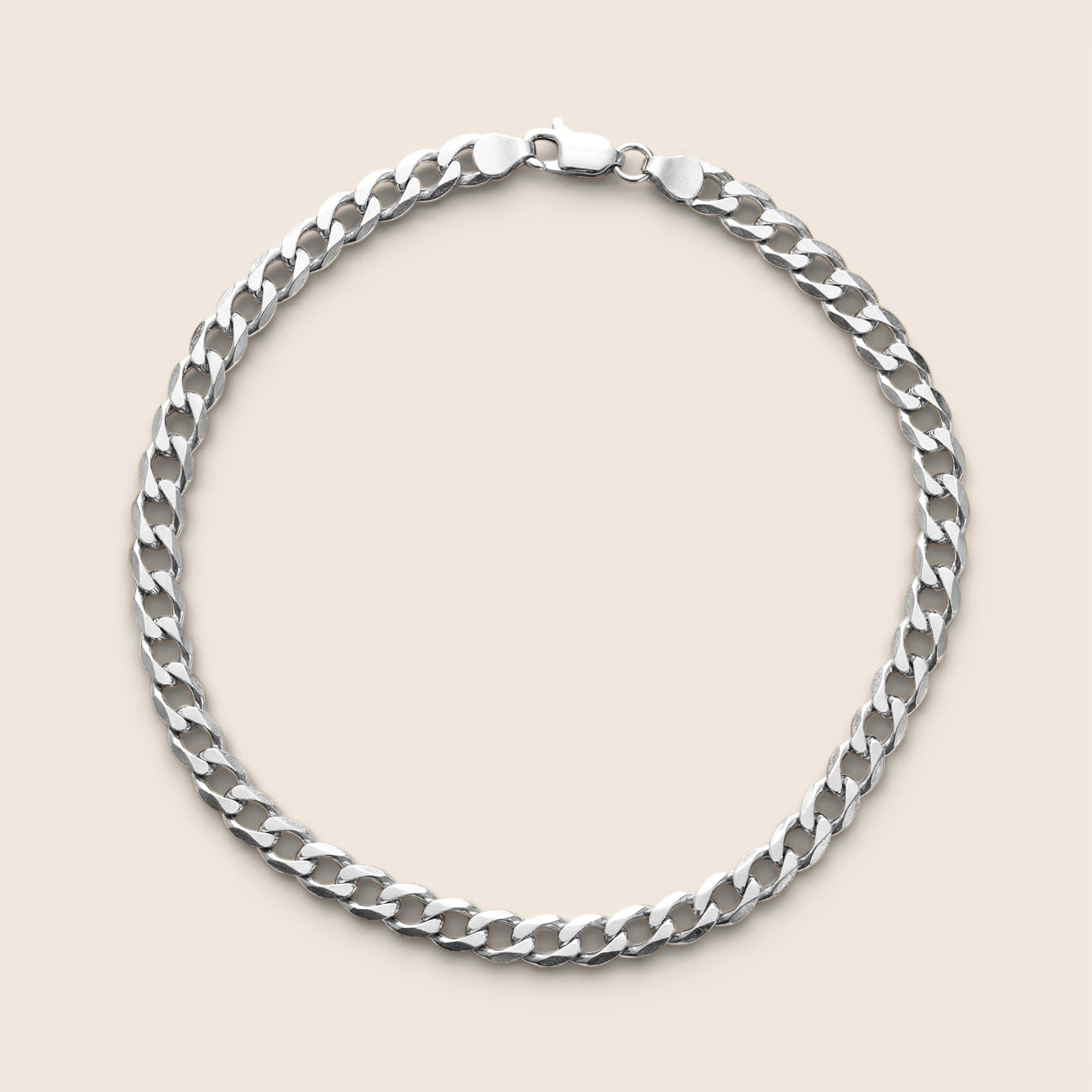 Herren Armband mit diamantgeschliffener Cuban-Link-Kette – 925 Silber, 18K vergoldet, Unisex