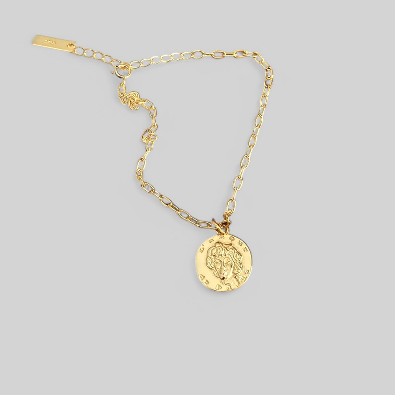 L’amour de Paris Charm französische Vintage Armkette aus 925 Silber vergoldet