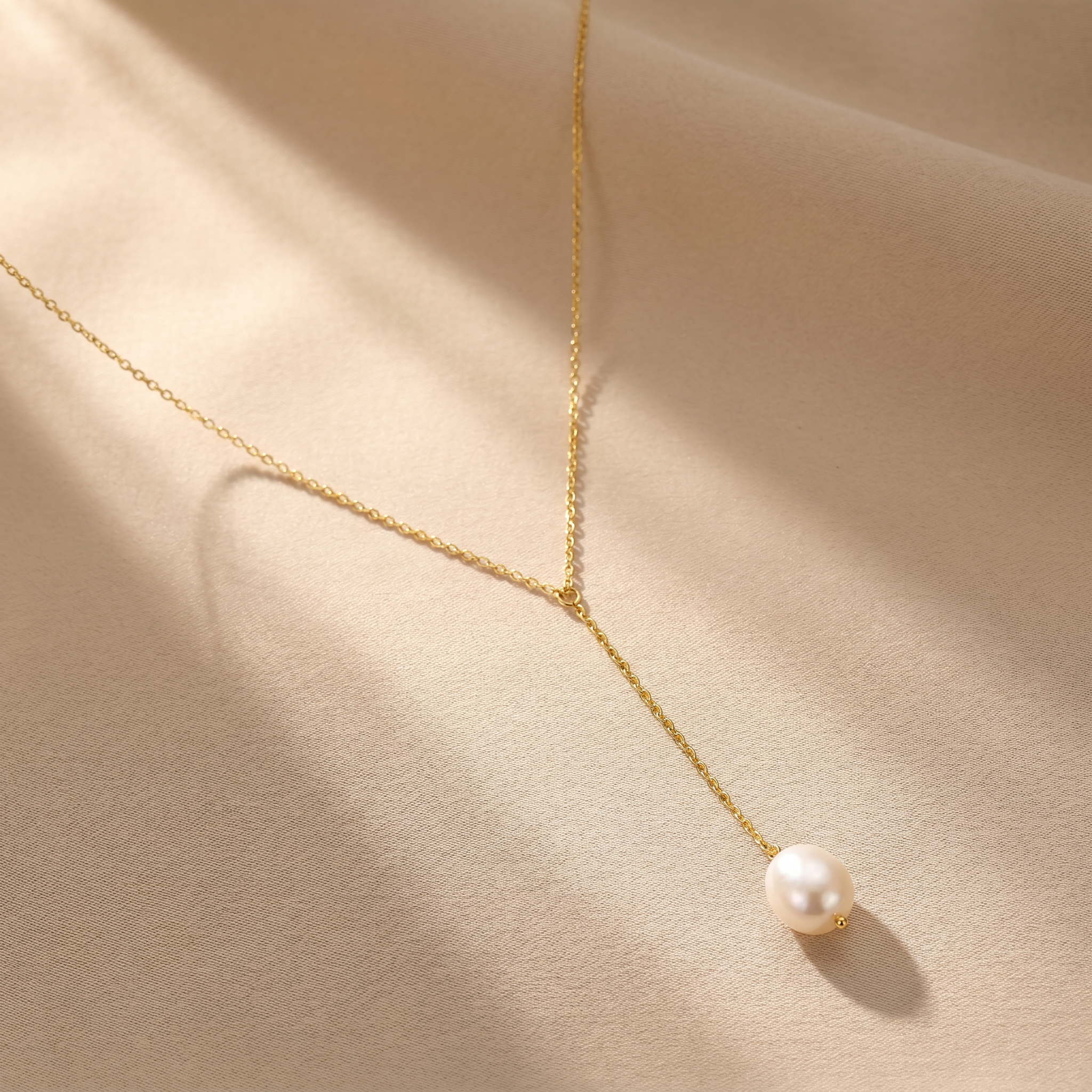 Y-Collier mit Süßwasserperle aus 925 Silber vergoldet - NINASIA