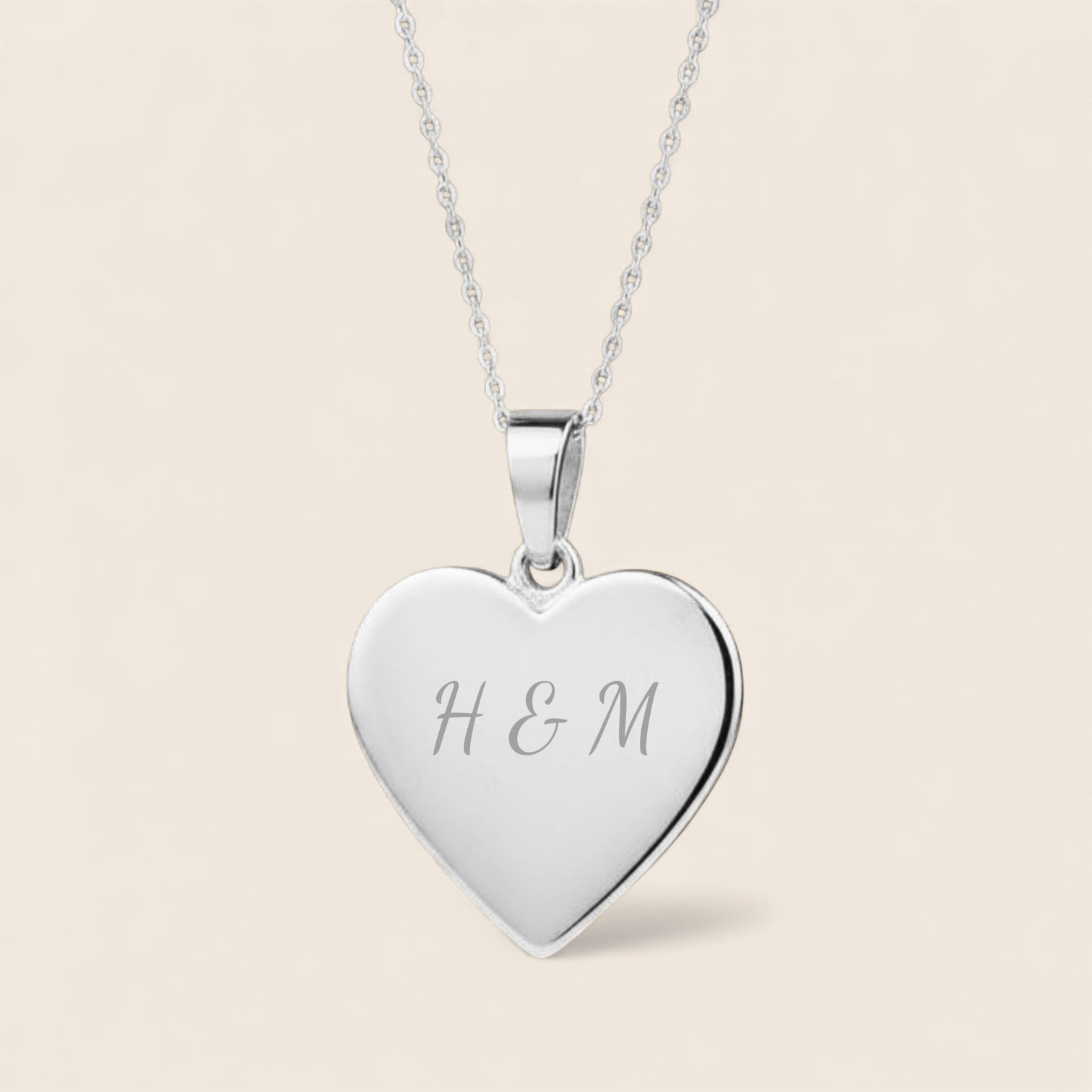 Personalisierbare Signature Herz Halskette aus 925 Silber oder Silber vergoldet