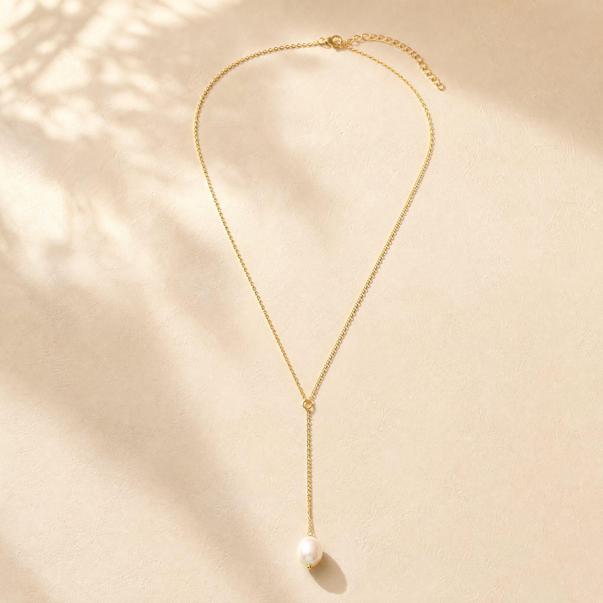 Y-Collier mit Süßwasserperle aus 925 Silber vergoldet - NINASIA