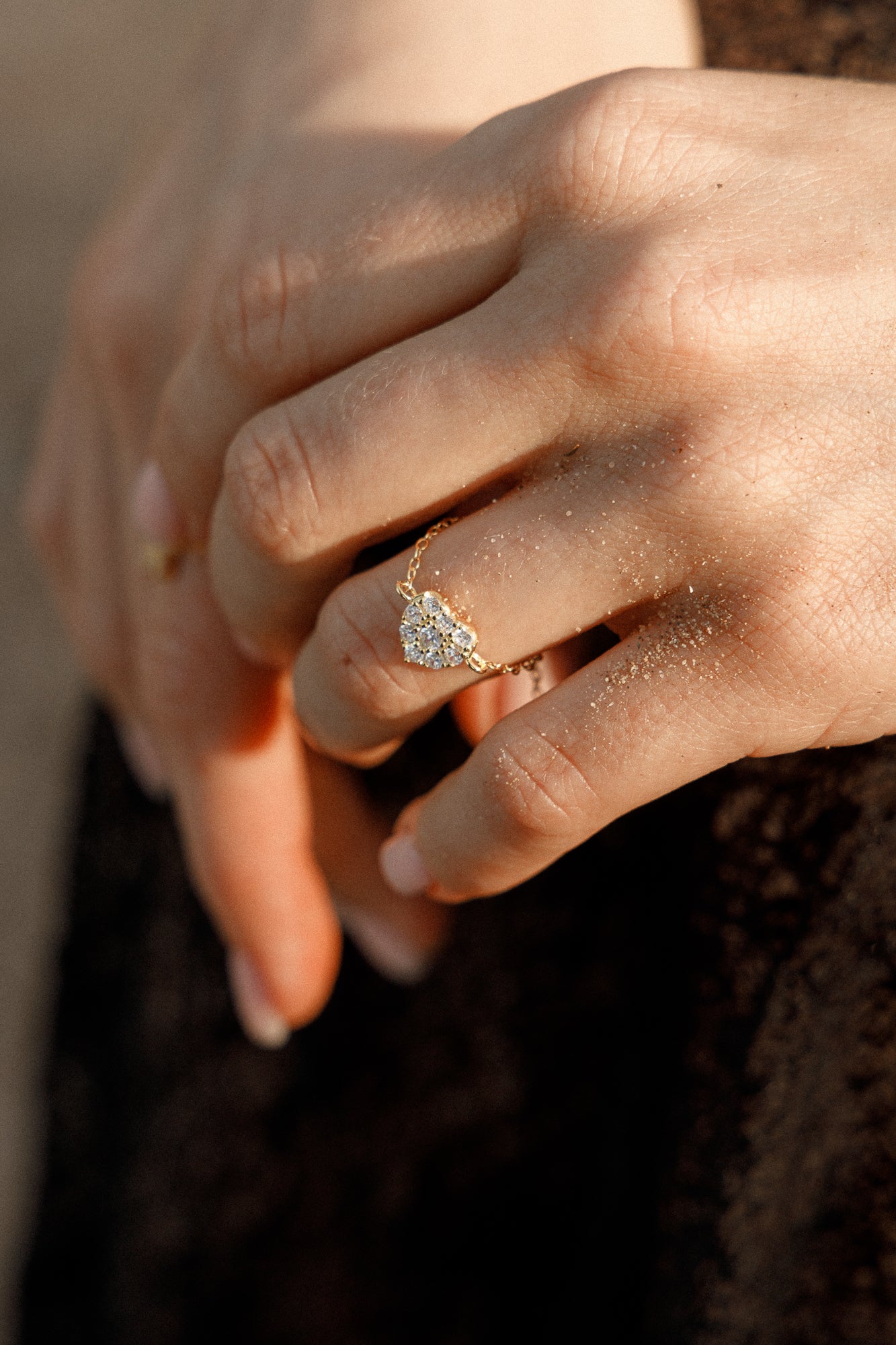 Love glows - zarter herzförmiger Zirkonia Ring - aus 925 Silber 14k vergoldet